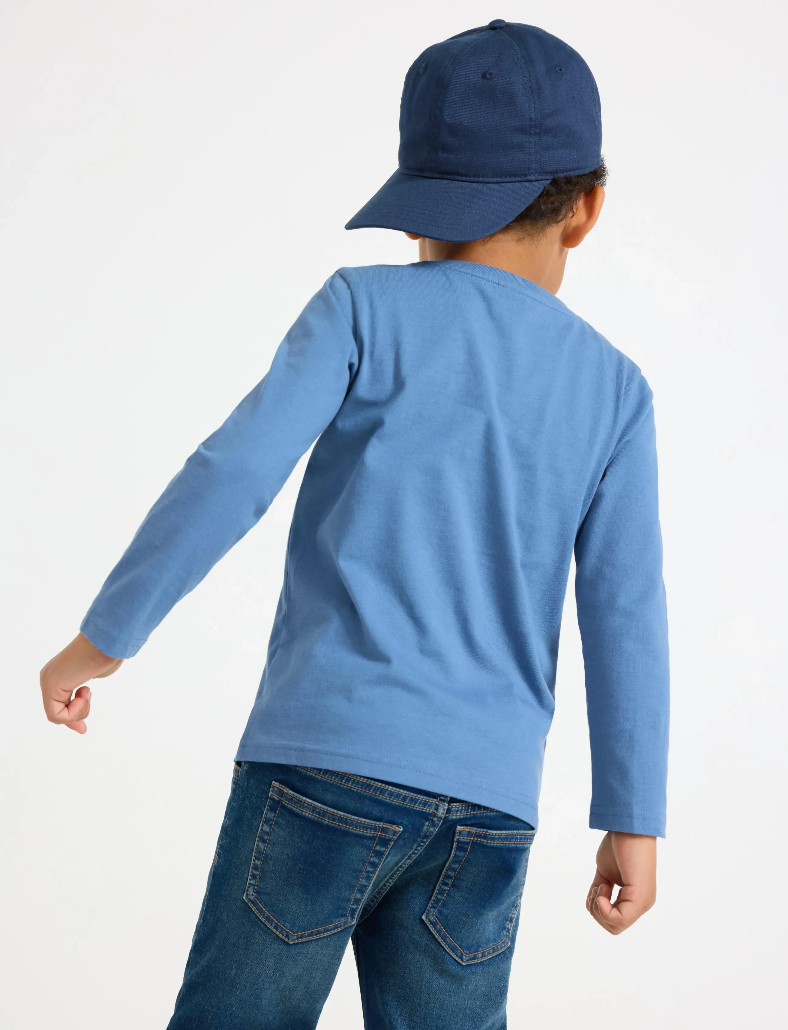 Lindex - Top LS SOS Police Sequin - long-sleeved t-shirts - light dusty blue - 3