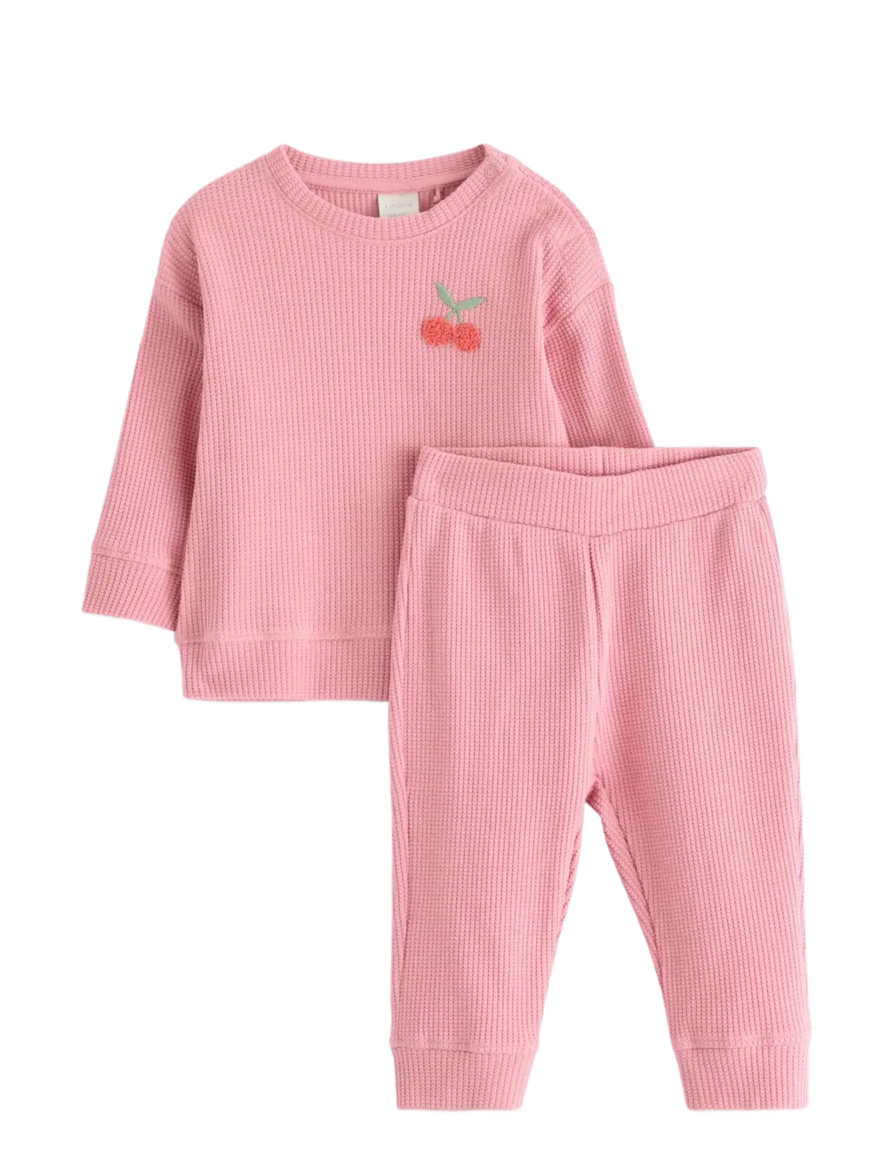 Lindex Set top trousers waffle - Shop by age - DUSTY PINK / pink/rose