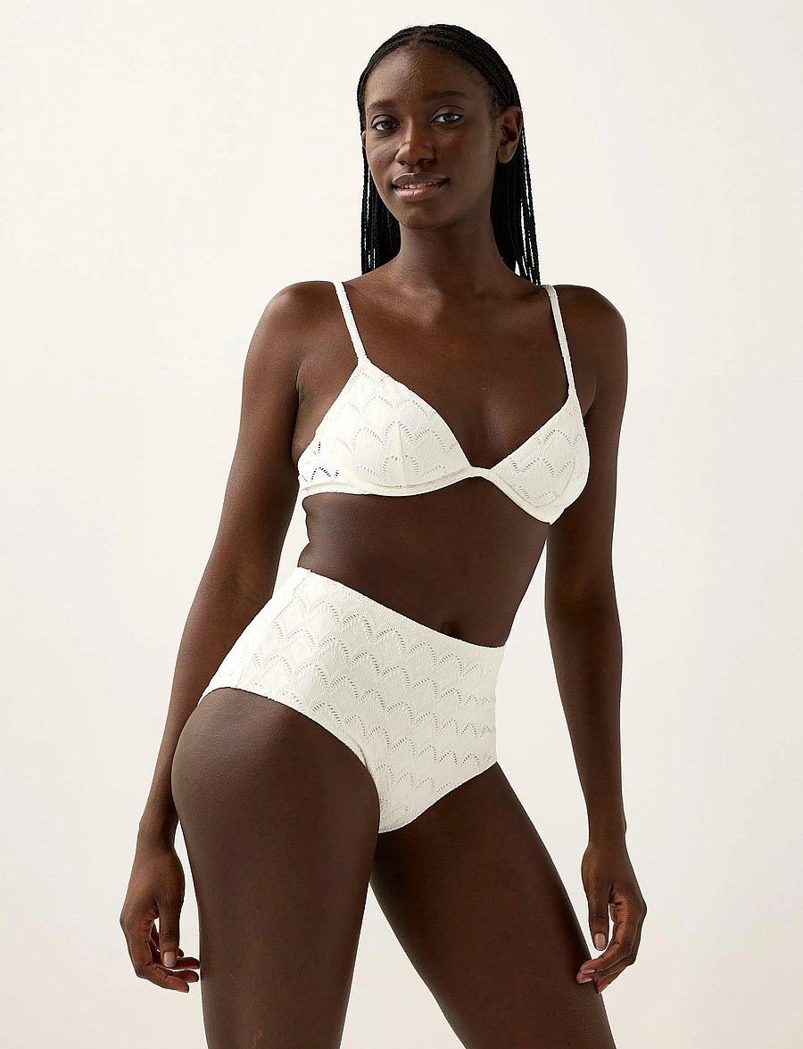 Lindex - Bikini bottom with high waist - bikini z wysokim stanem - light white - 0