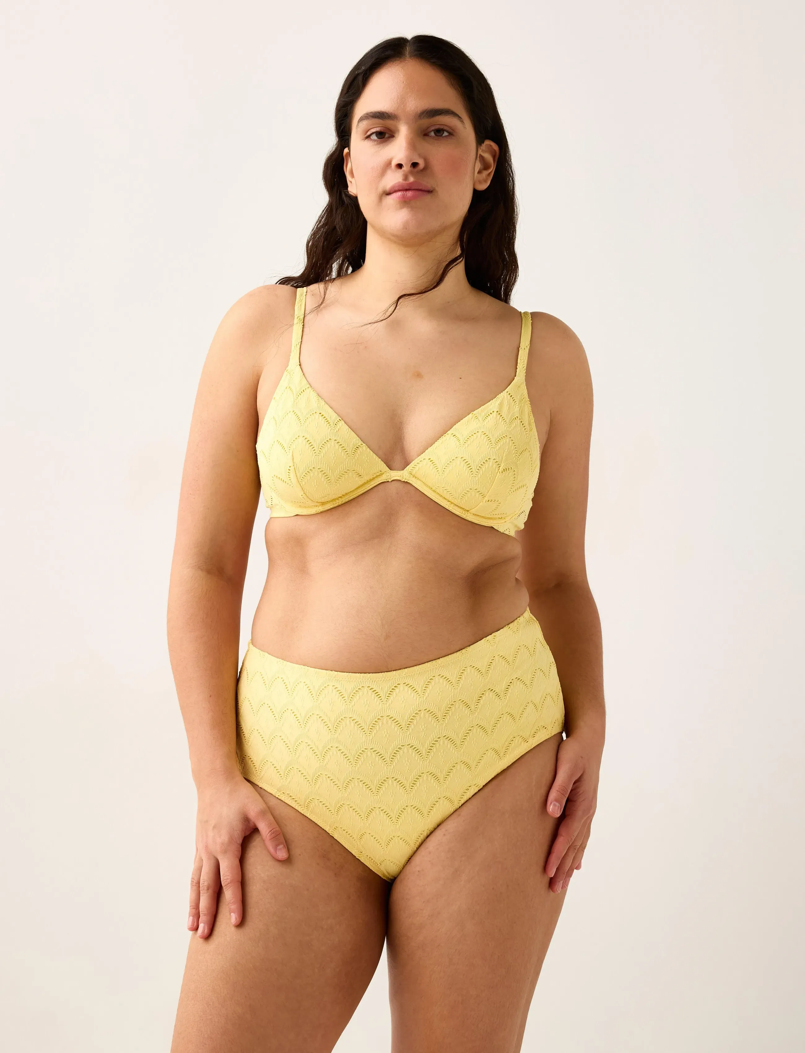 Lindex Bikini Bottom With High Waist, S, Yellow, Bikinitrusser > Bikinier Med Høj Talje, Dame