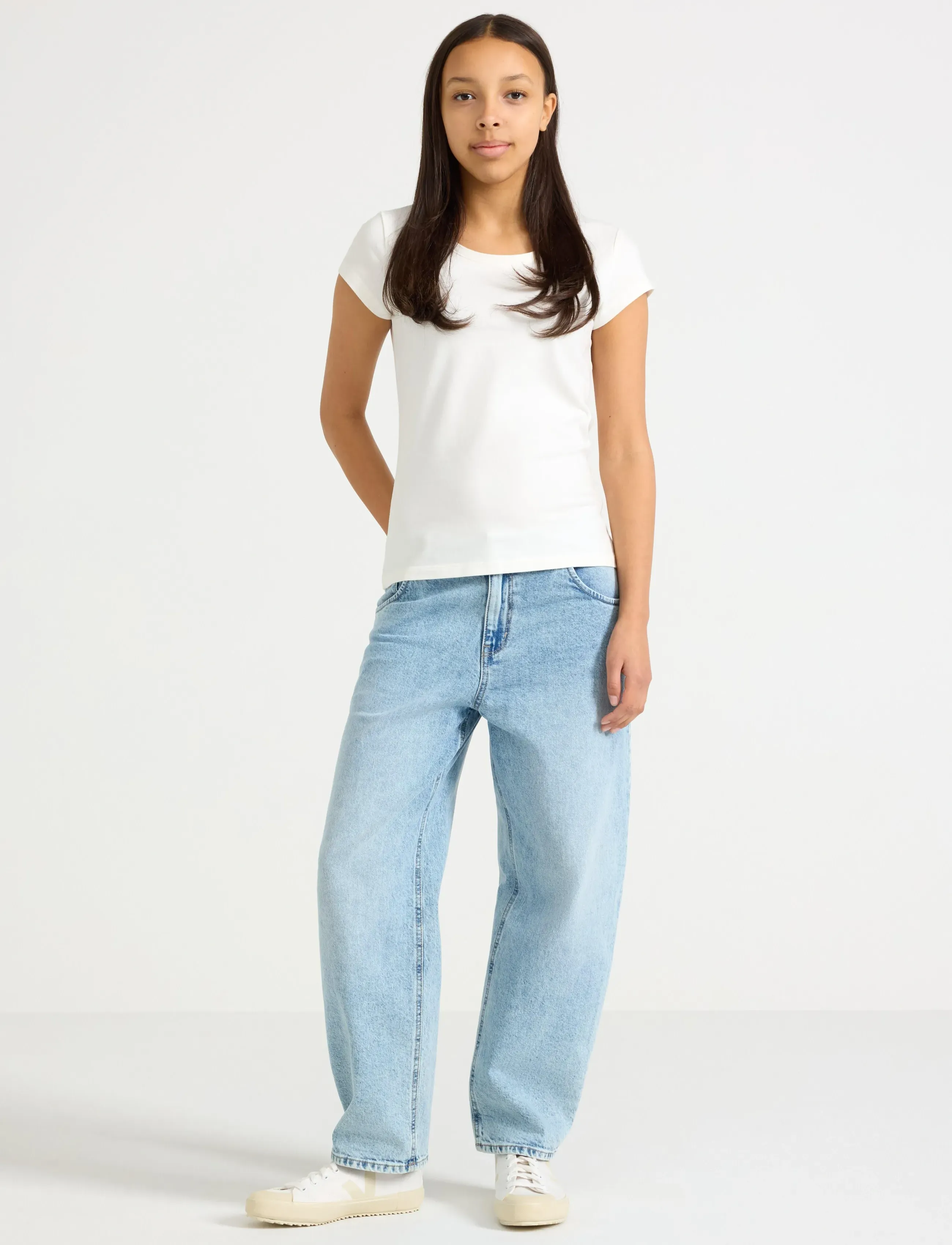 Lindex Trousers denim barrel leg - Underdele - LIGHT DENIM / blue