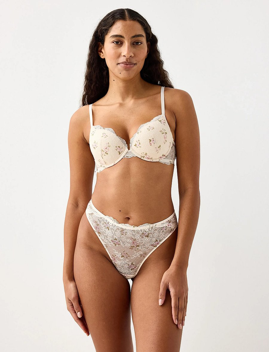 Lindex - Bra Malva push up Valerie lace - push up -rintaliivit - light pink - 0