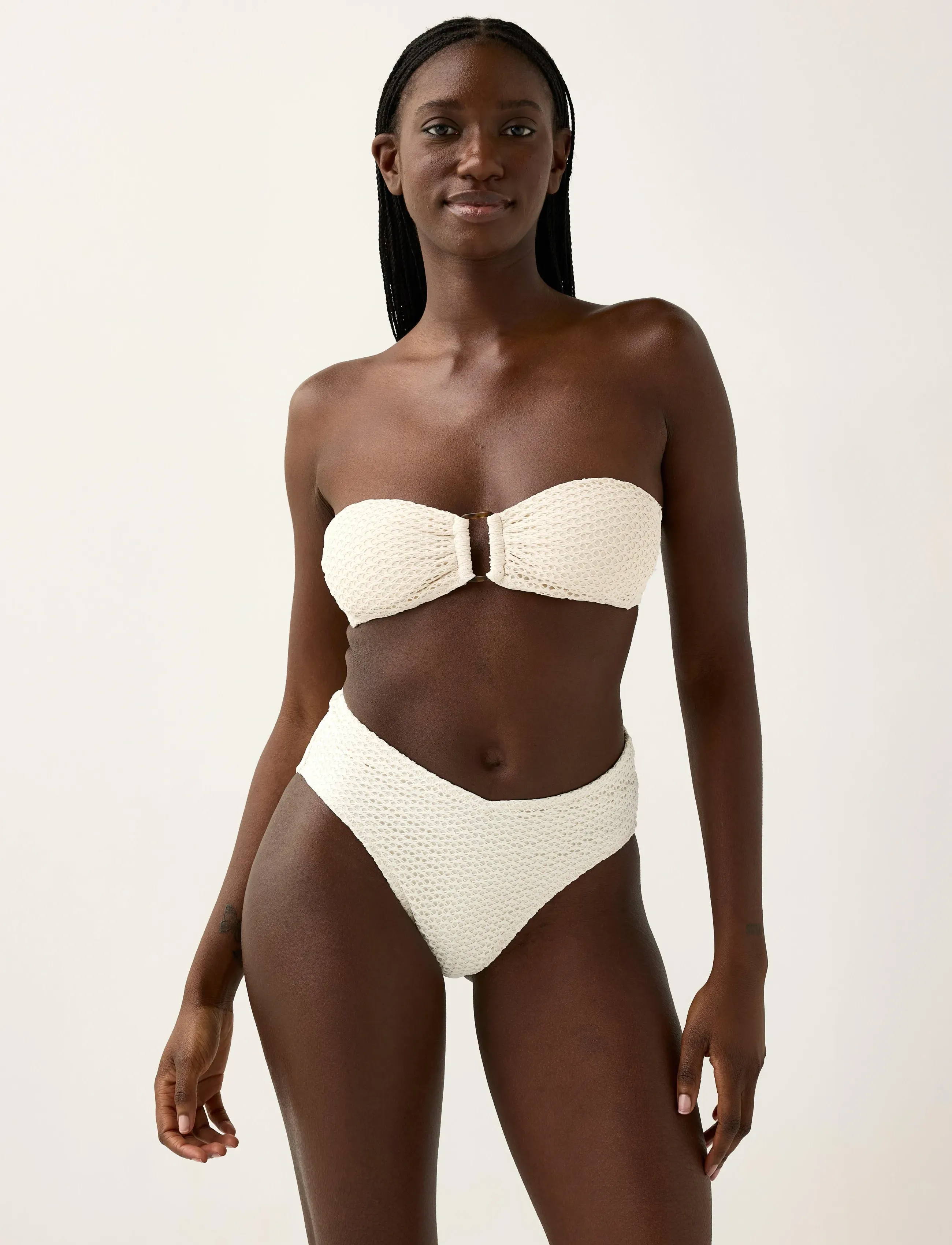 Lindex Bandeau Bikini Top, L, Cream, Bikinitoppe > Bandeau-Bikinitoppe, Dame