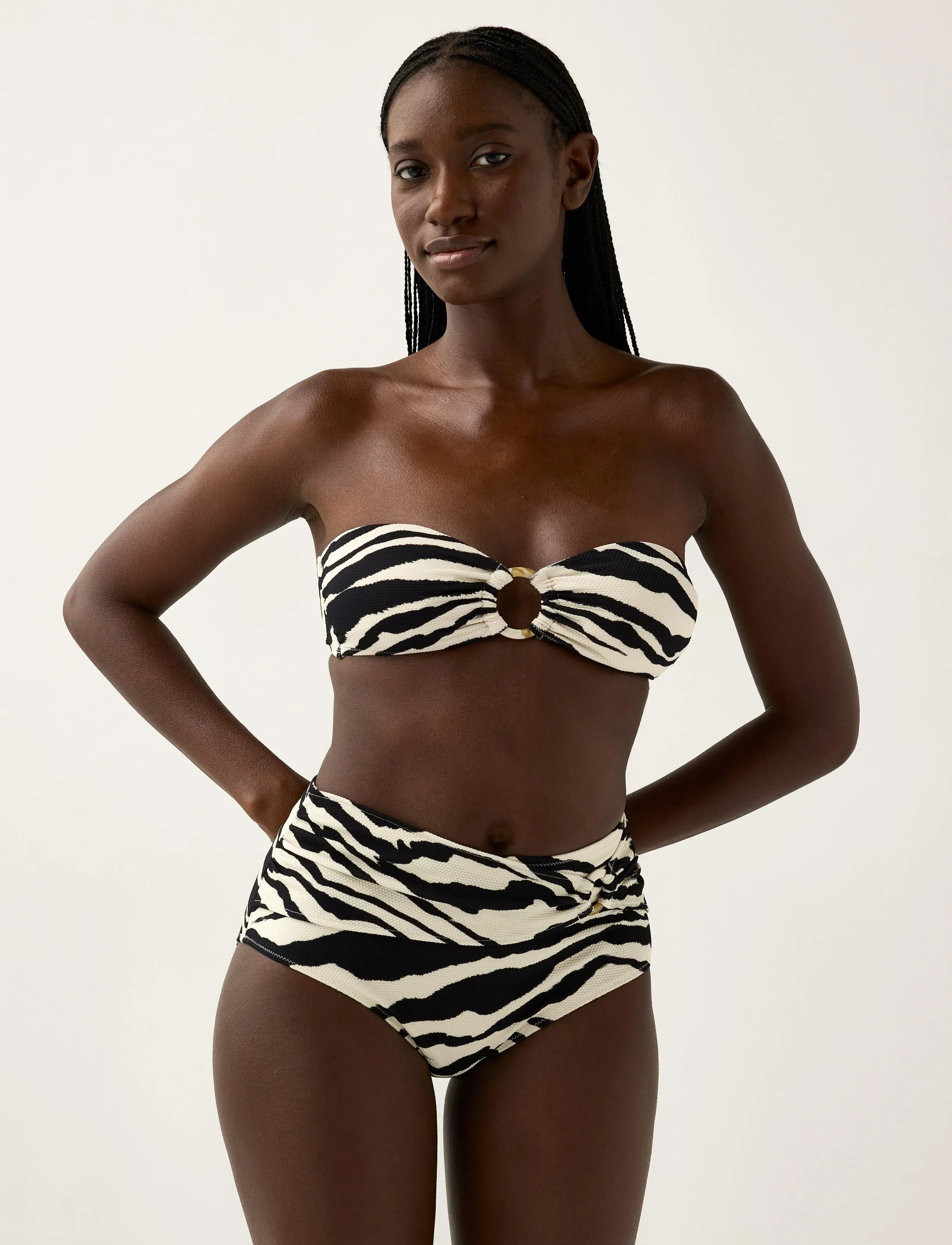 Lindex Bandeau bandeau bikini top - Swimwear - DUSTY WHITE / cream