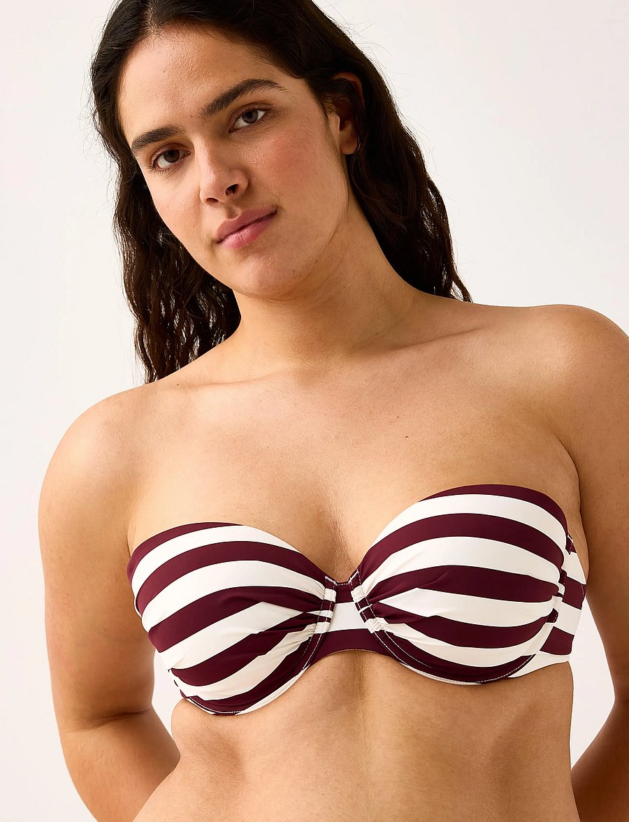 Lindex - Balconette bikini bra - kaarituelliset bikinit - dark dusty red - 4