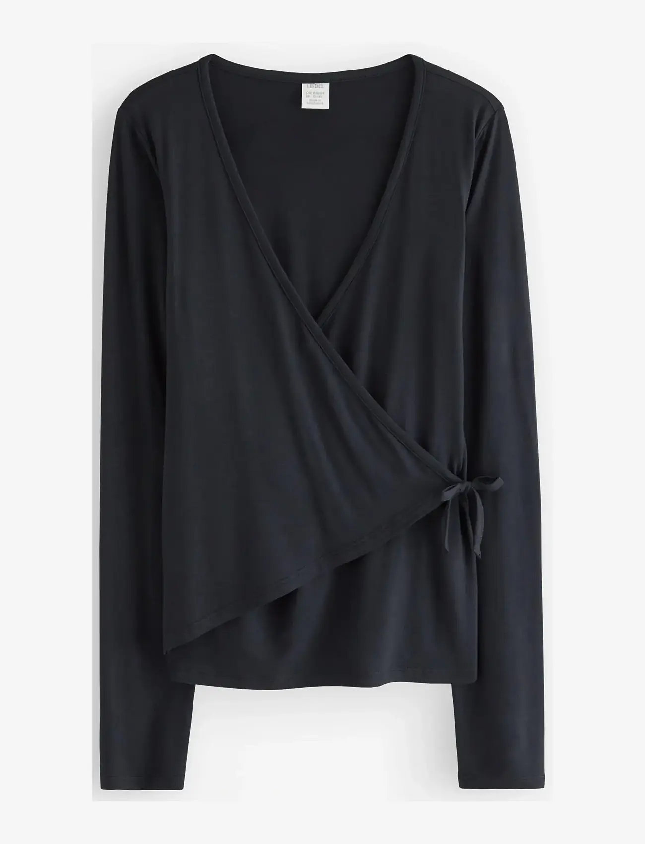 Lindex - Long-sleeved wrap top - pikkade varrukatega t-särgid - black - 1