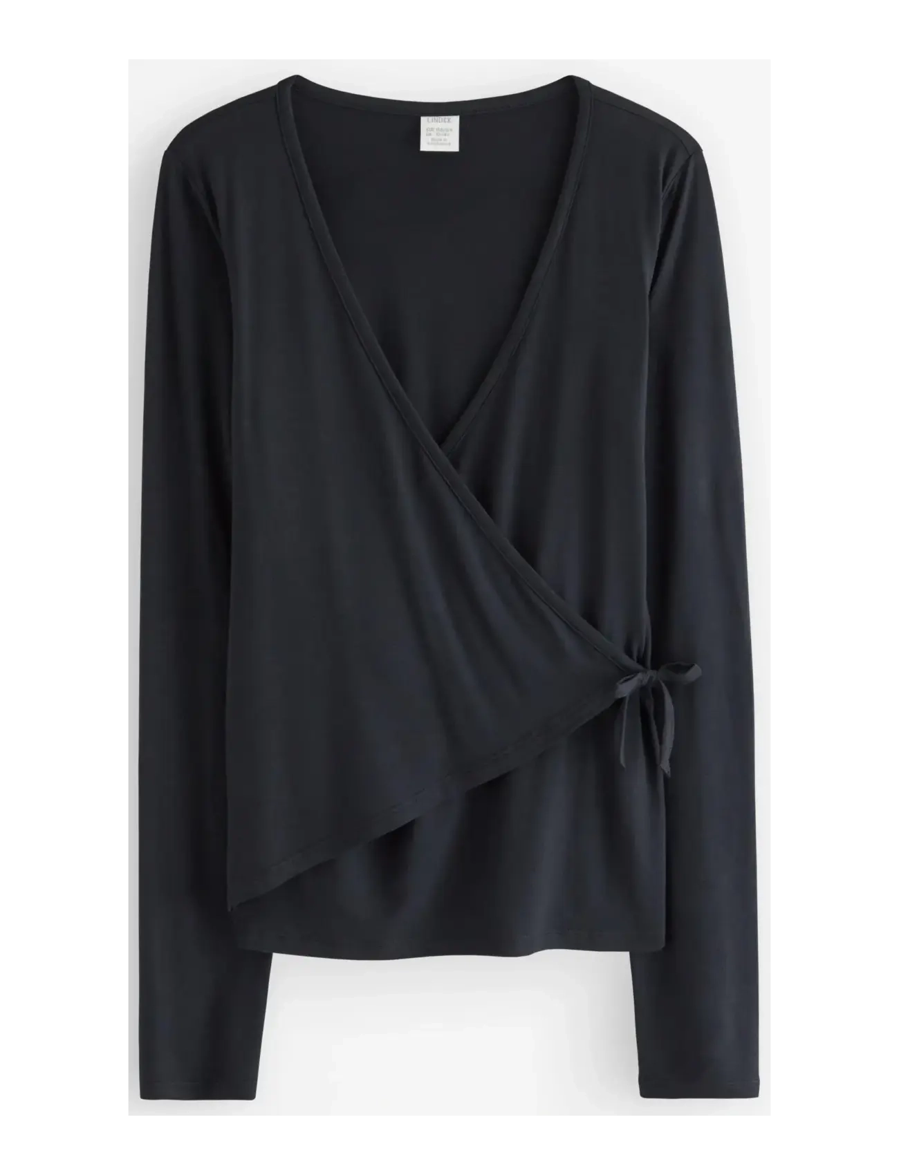 Lindex Long-sleeved wrap top - Barn 2-8 år - BLACK / black