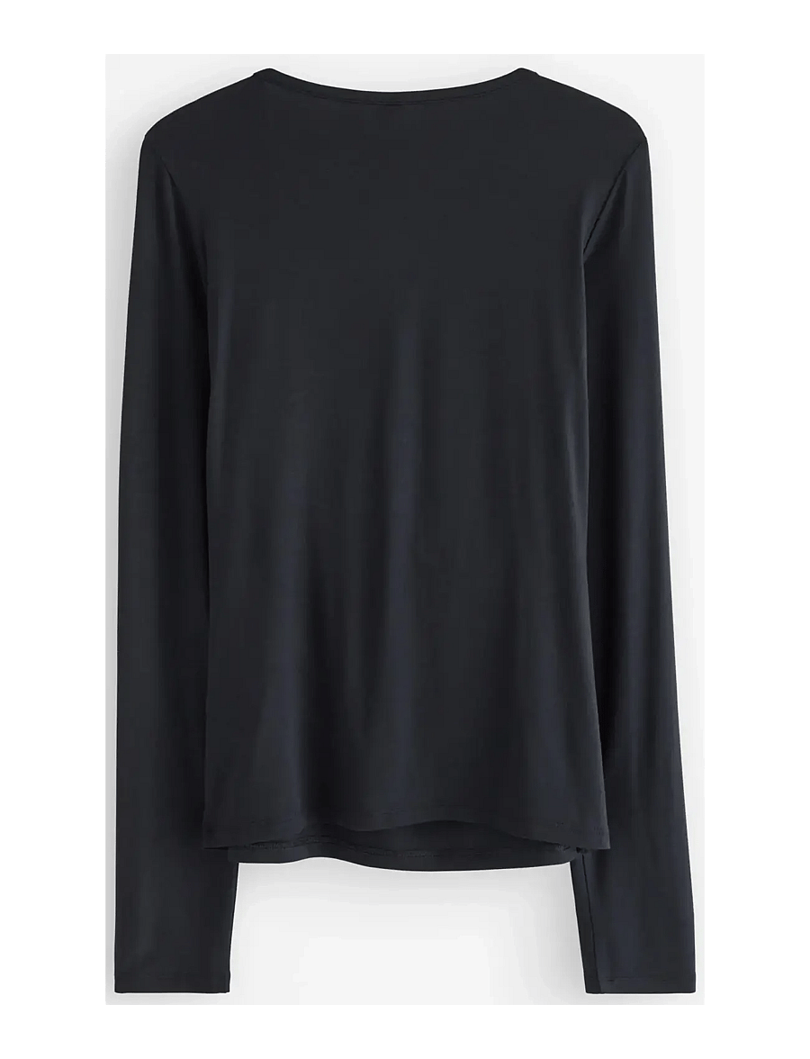 Lindex - Long-sleeved wrap top - langärmelig - black - 2