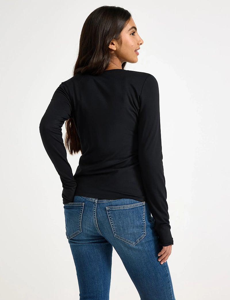 Lindex - Long-sleeved wrap top - langärmelig - black - 3