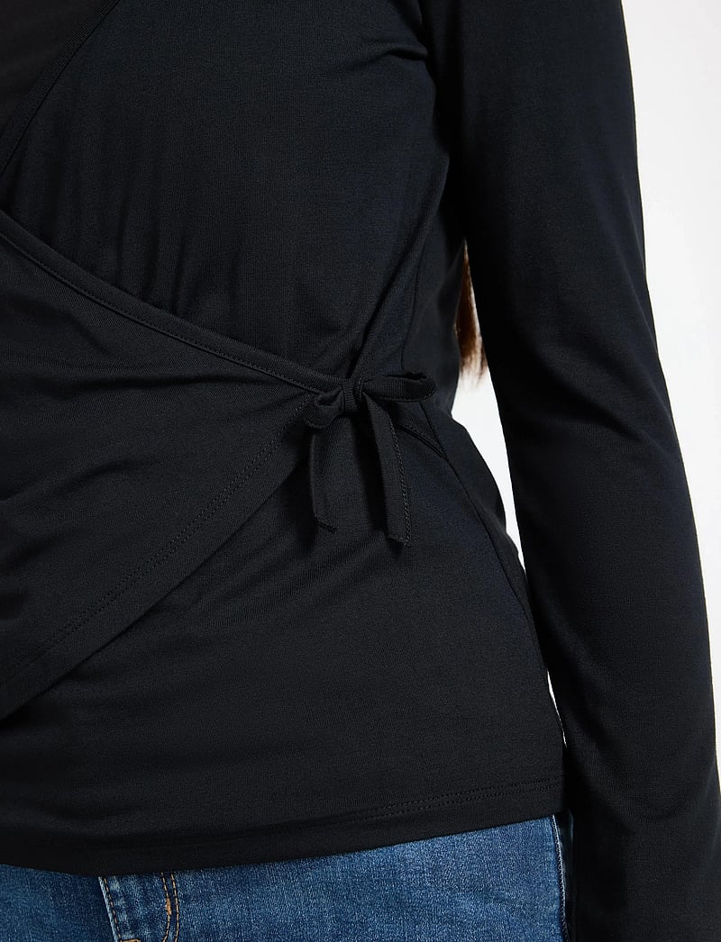 Lindex - Long-sleeved wrap top - langärmelig - black - 5