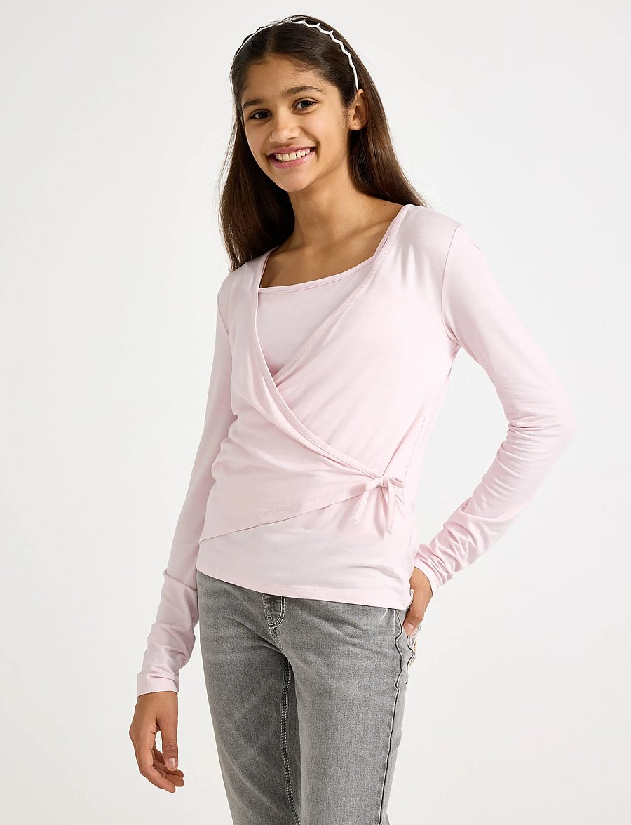 Lindex - Long-sleeved wrap top - langärmelig - light pink - 0