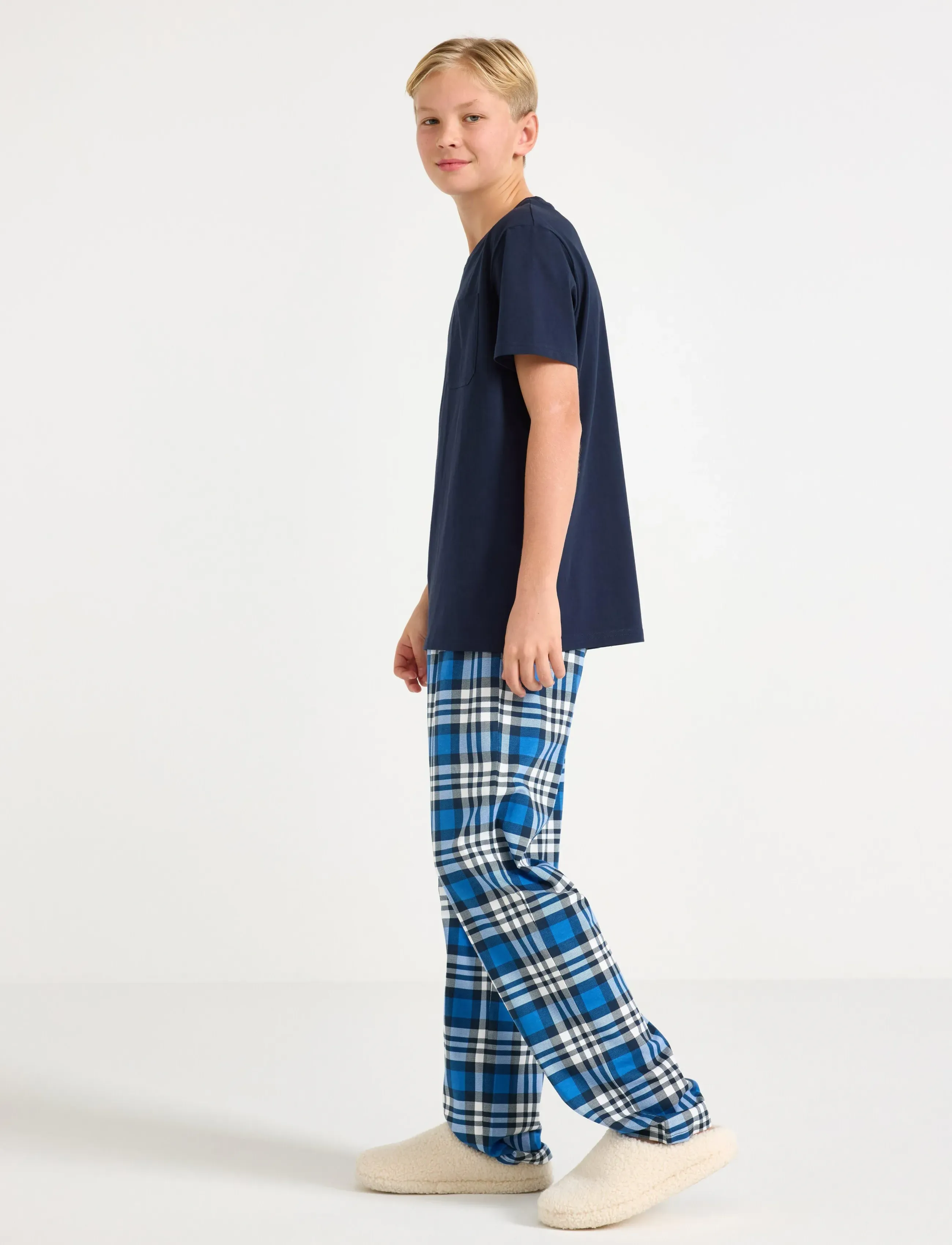 Lindex - Pyjamas set check trs - dark navy - 3