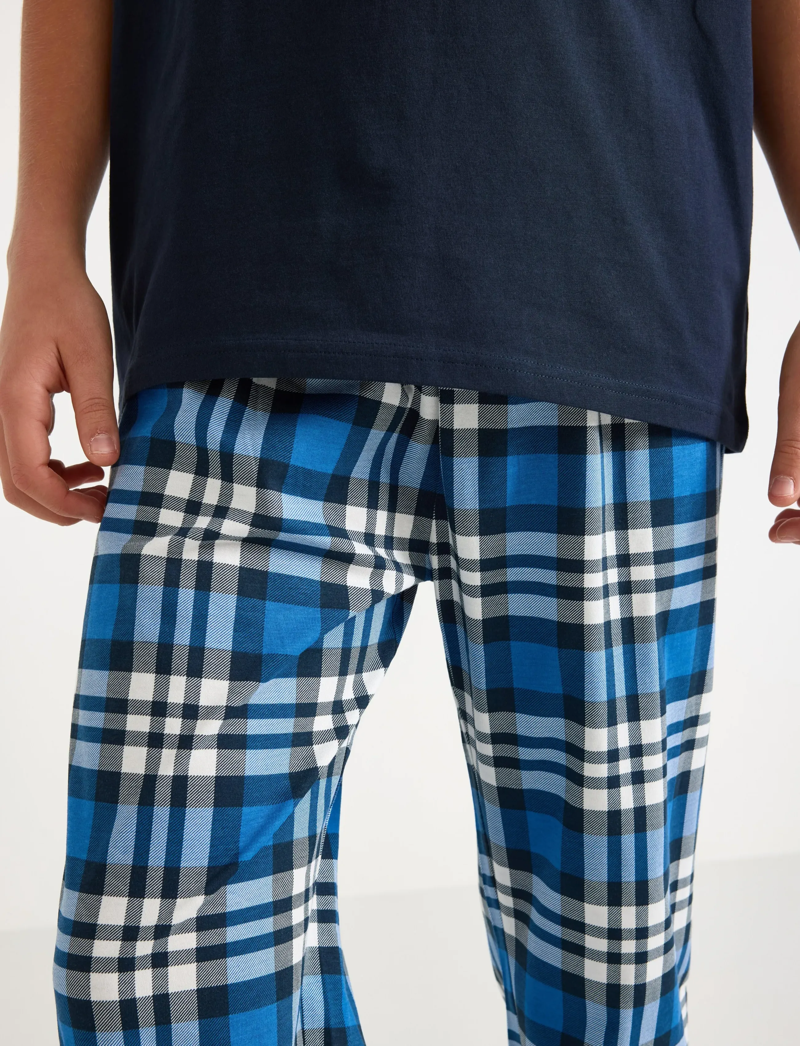 Lindex - Pyjamas set check trs - dark navy - 4