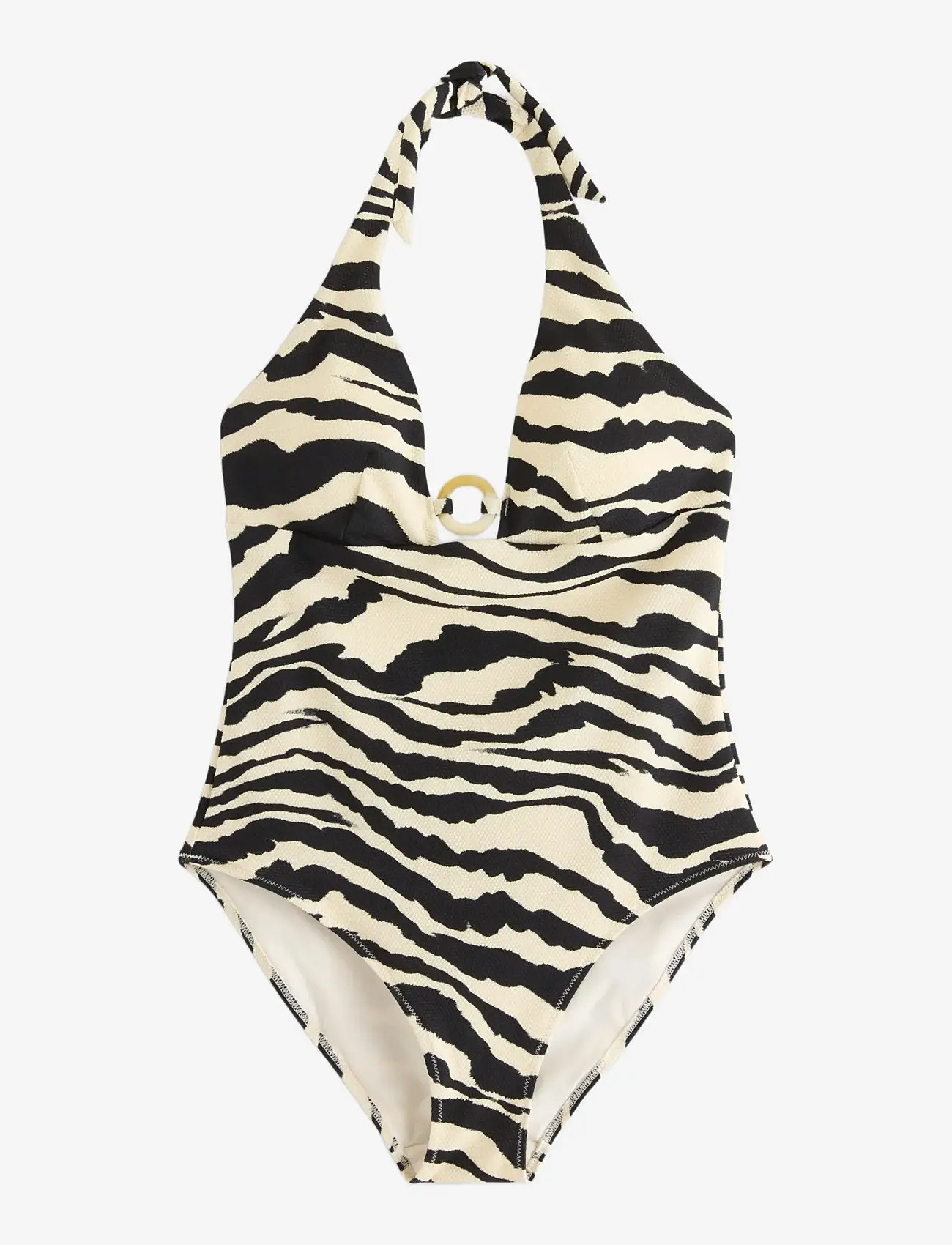 Lindex - Swimsuit with halterneck - badeanzüge - dusty white - 1