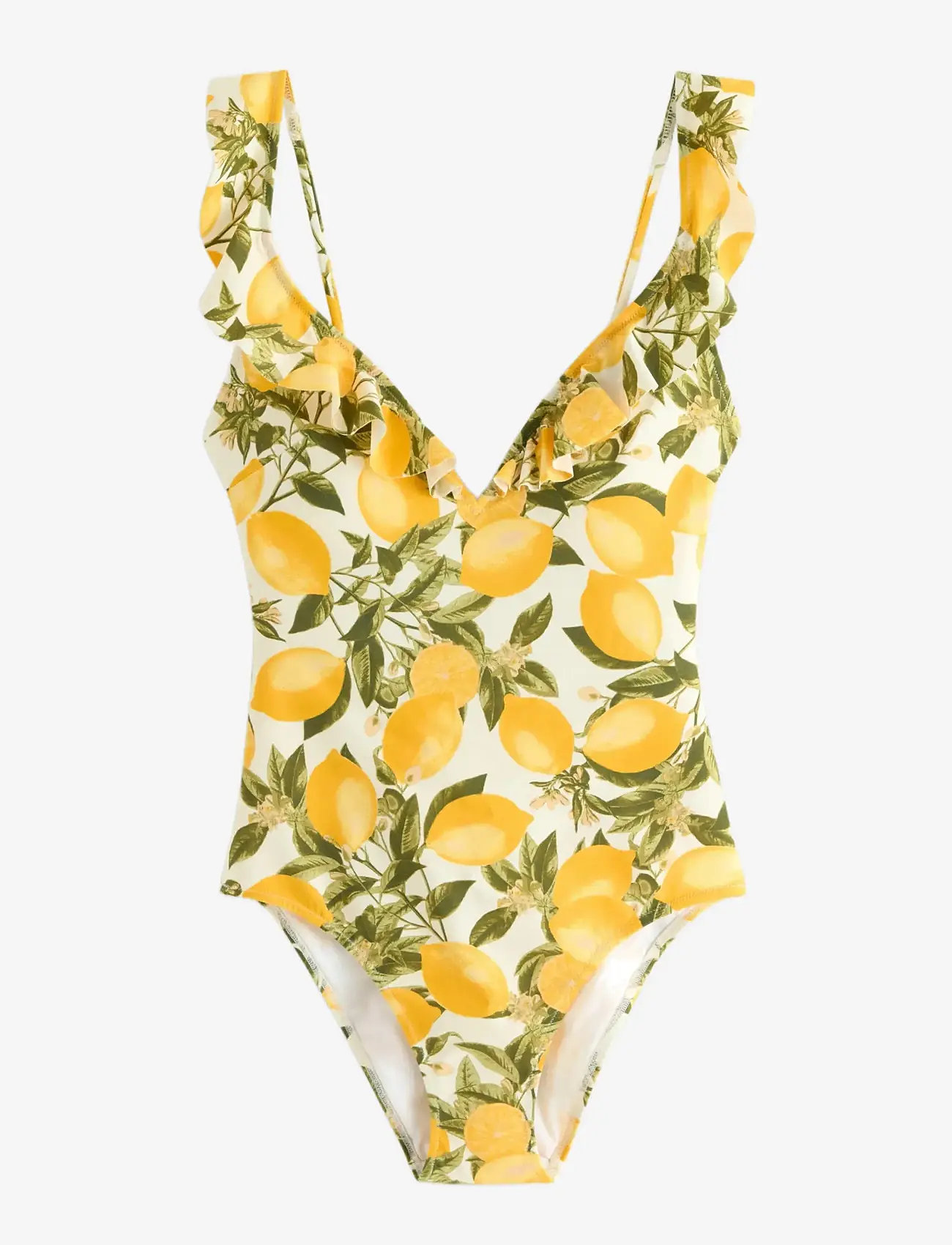 Lindex - Swimsuit with flounce - badedragter - dark dusty yellow - 1