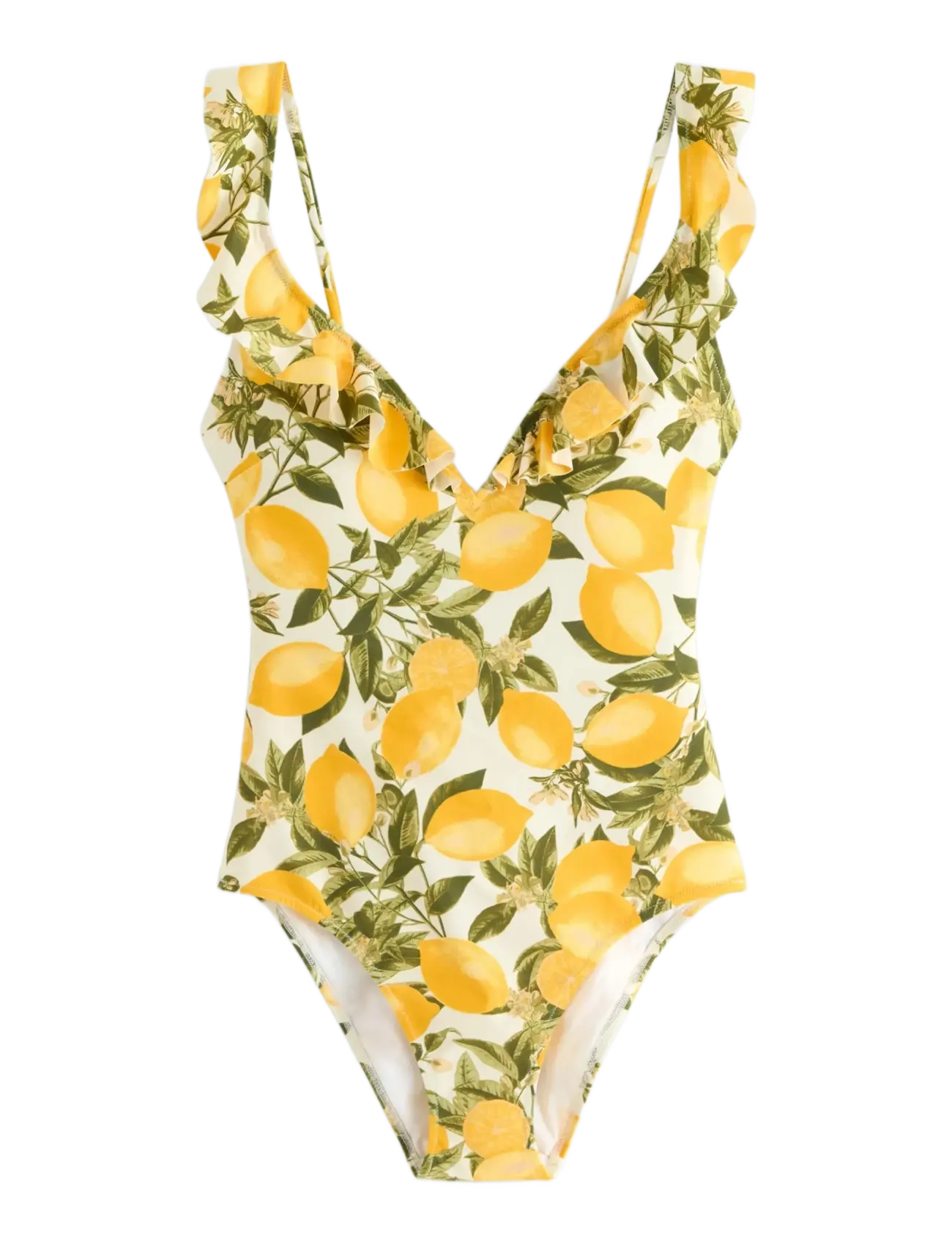Lindex Swimsuit with flounce - Schwedische Marken - DARK DUSTY YELLOW / yellow