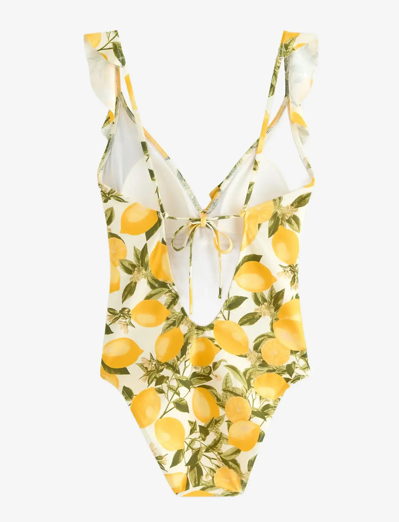 Lindex - Swimsuit with flounce - badedragter - dark dusty yellow - 2