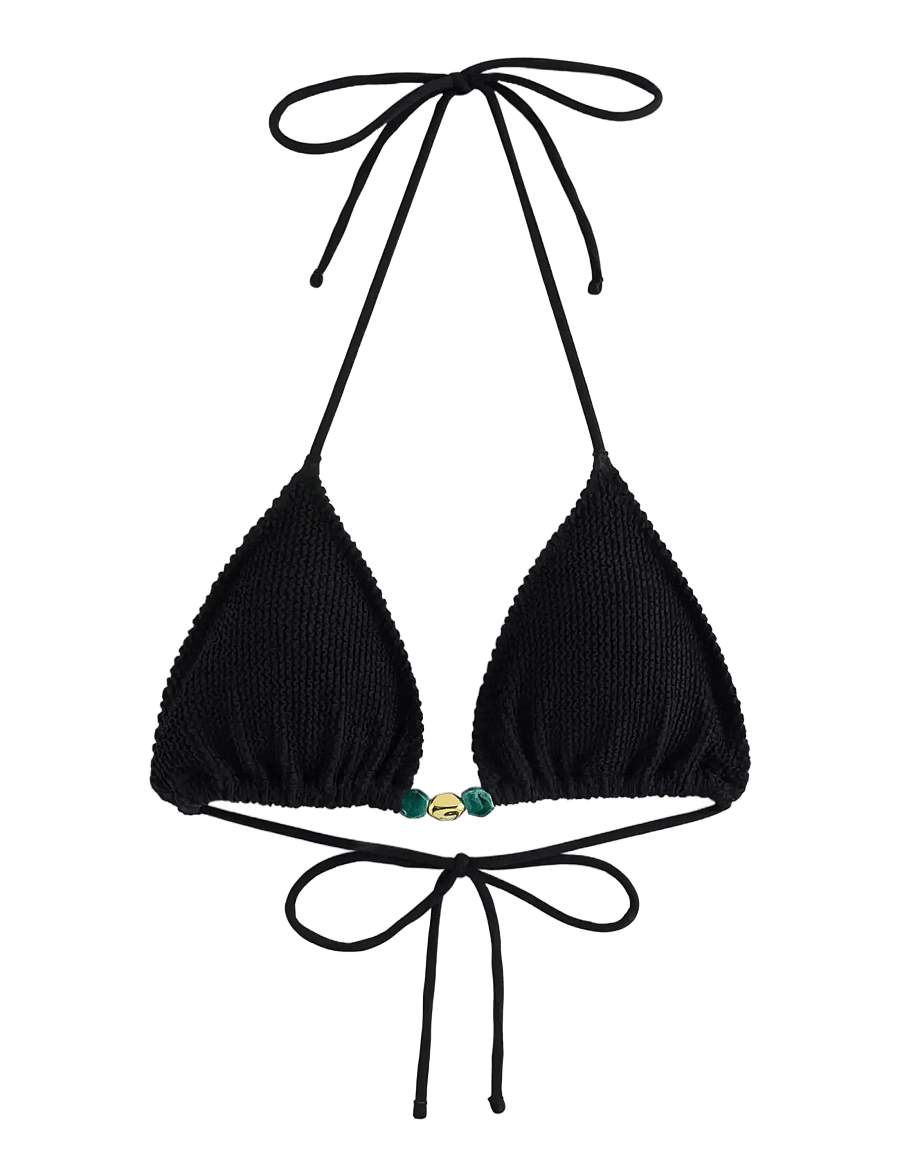 Lindex - Triangle bikini bra - kolmiobikinit - black - 1