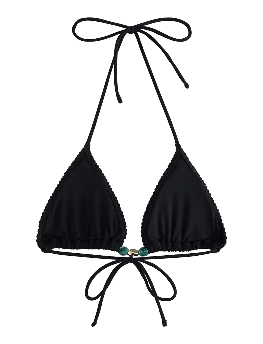 Lindex - Triangle bikini bra - kolmiobikinit - black - 2