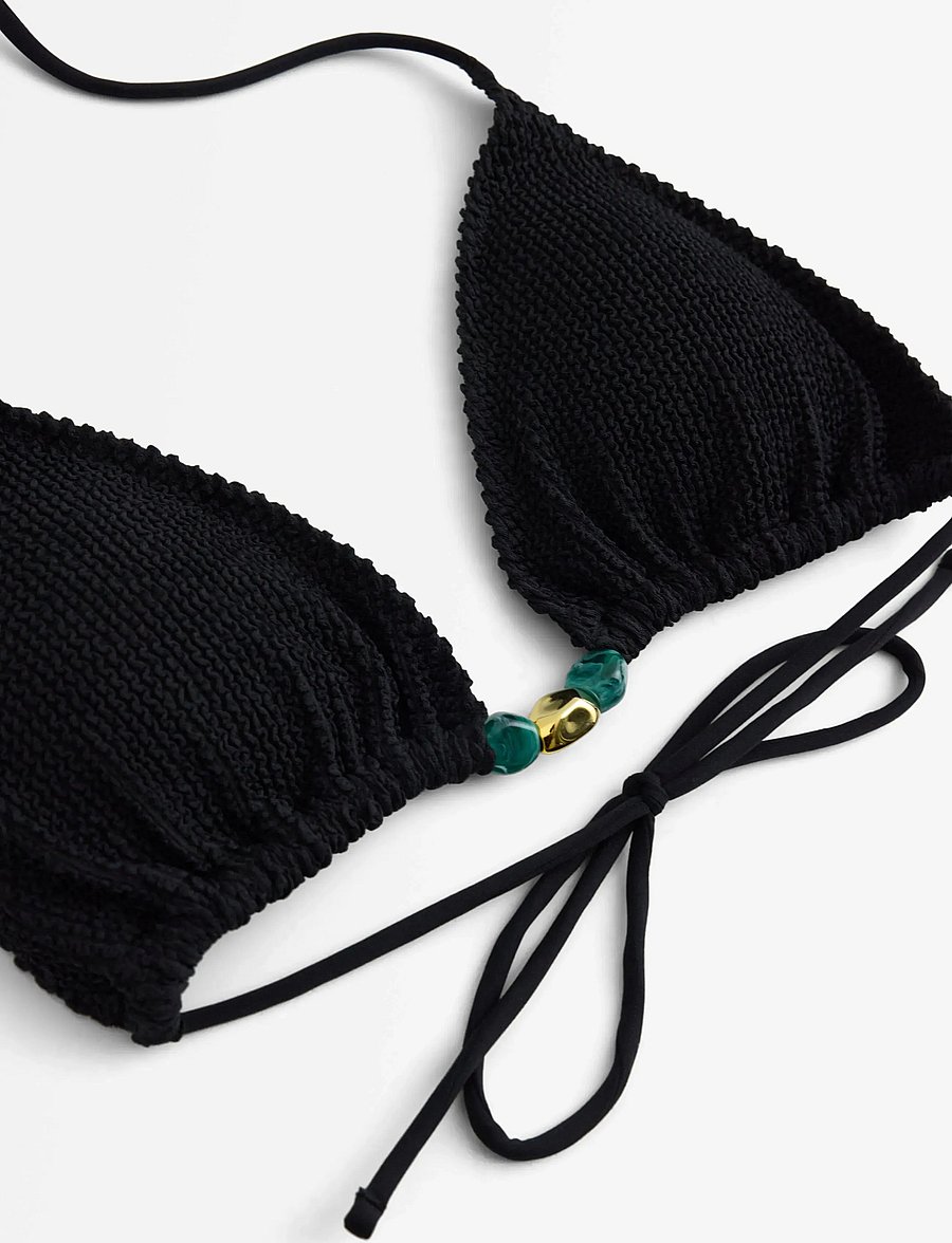 Lindex - Triangle bikini bra - kolmiobikinit - black - 5