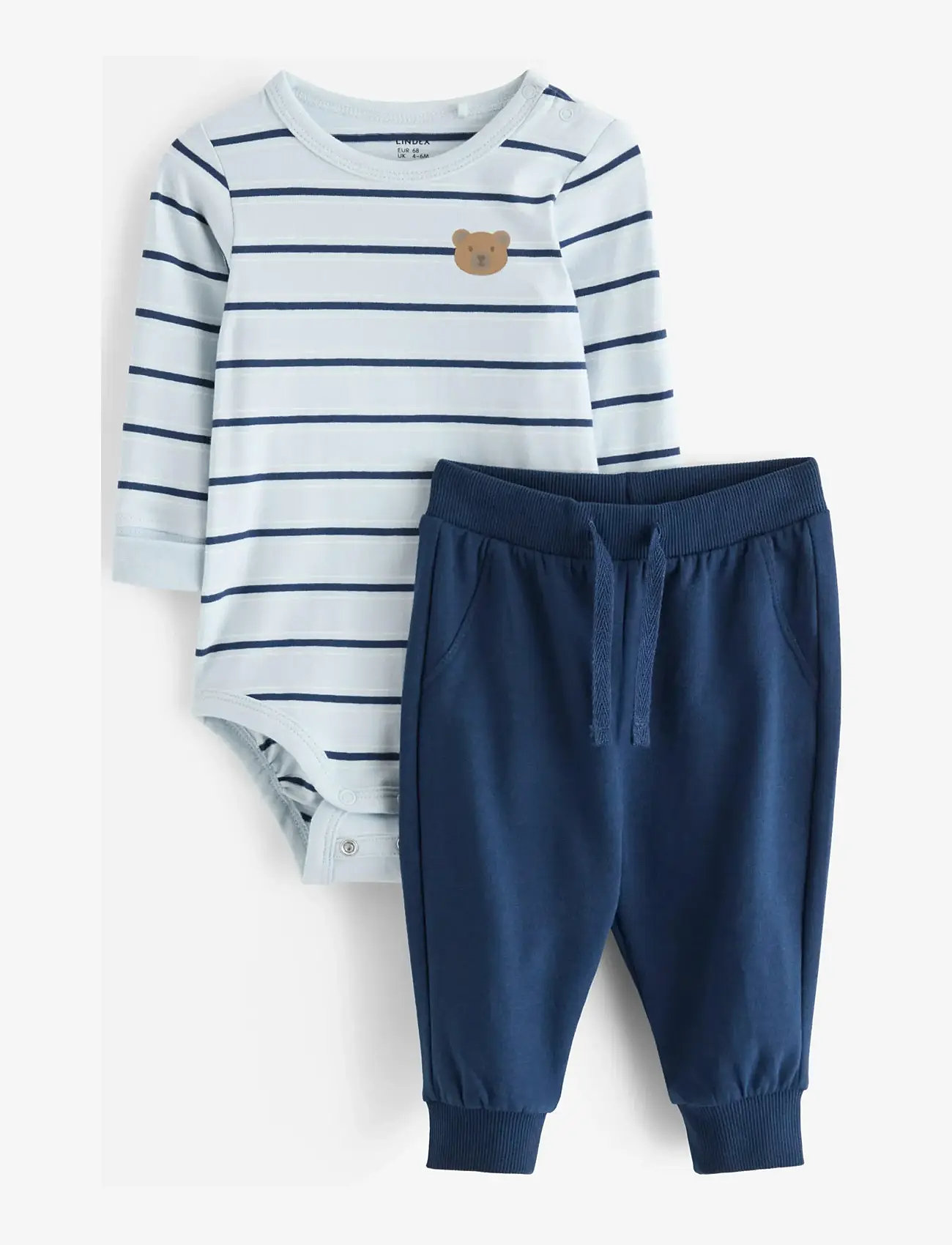 Lindex - Set Body stripe w joggers - sets with body - light blue - 0