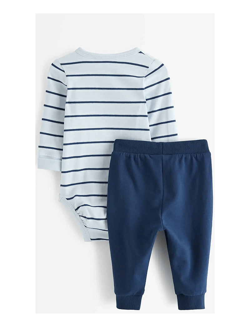 Lindex - Set Body stripe w joggers - sæt med body - light blue - 1