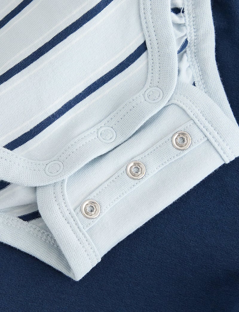 Lindex - Set Body stripe w joggers - sæt med body - light blue - 2