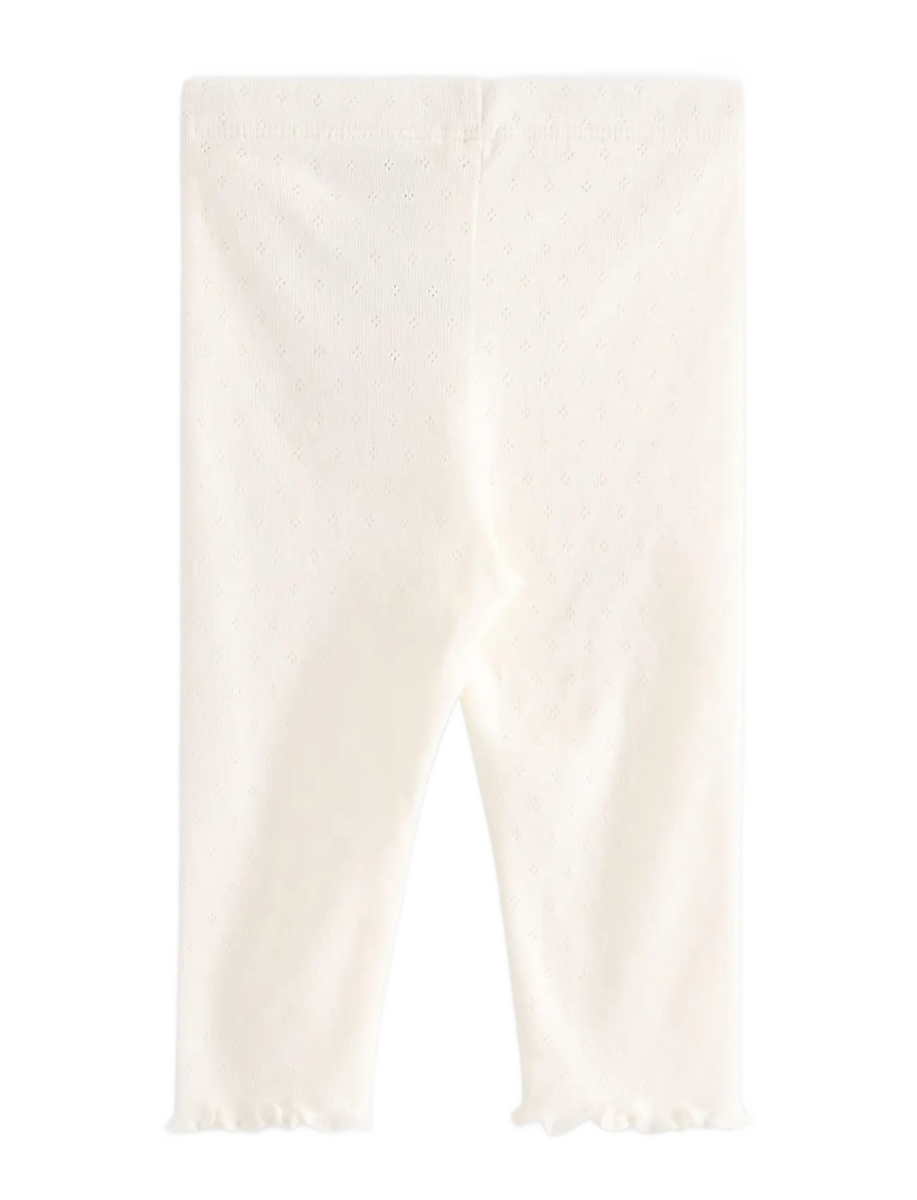 Lindex - Leggings in pointelle with frills - light dusty white - 1