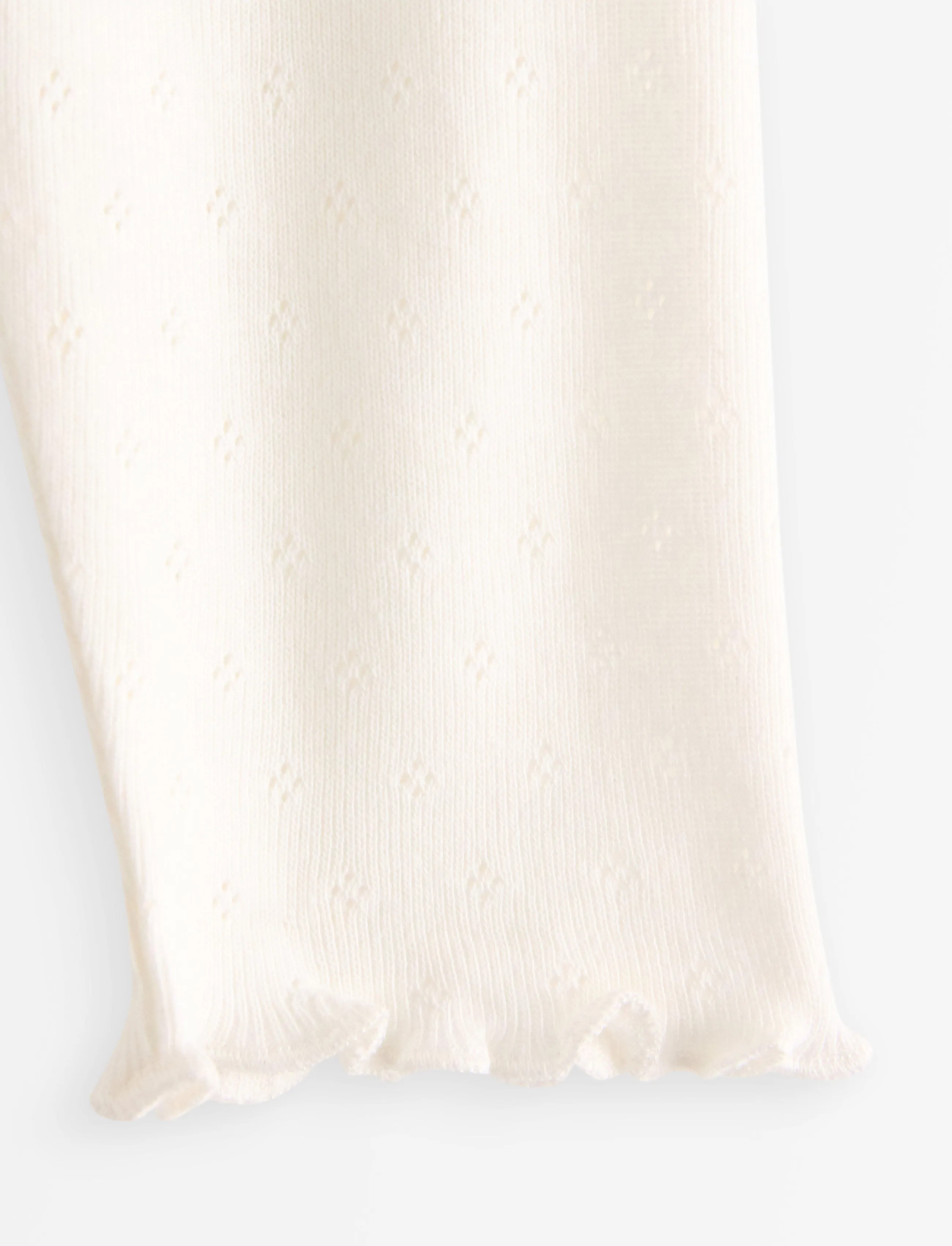 Lindex - Leggings in pointelle with frills - light dusty white - 2