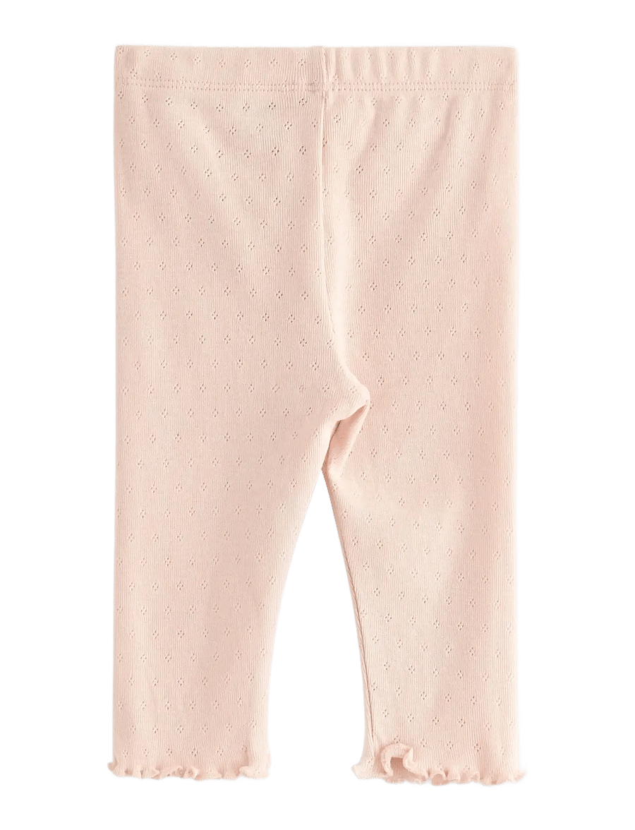 Lindex - Leggings in pointelle with frills - leggings - light pink - 1