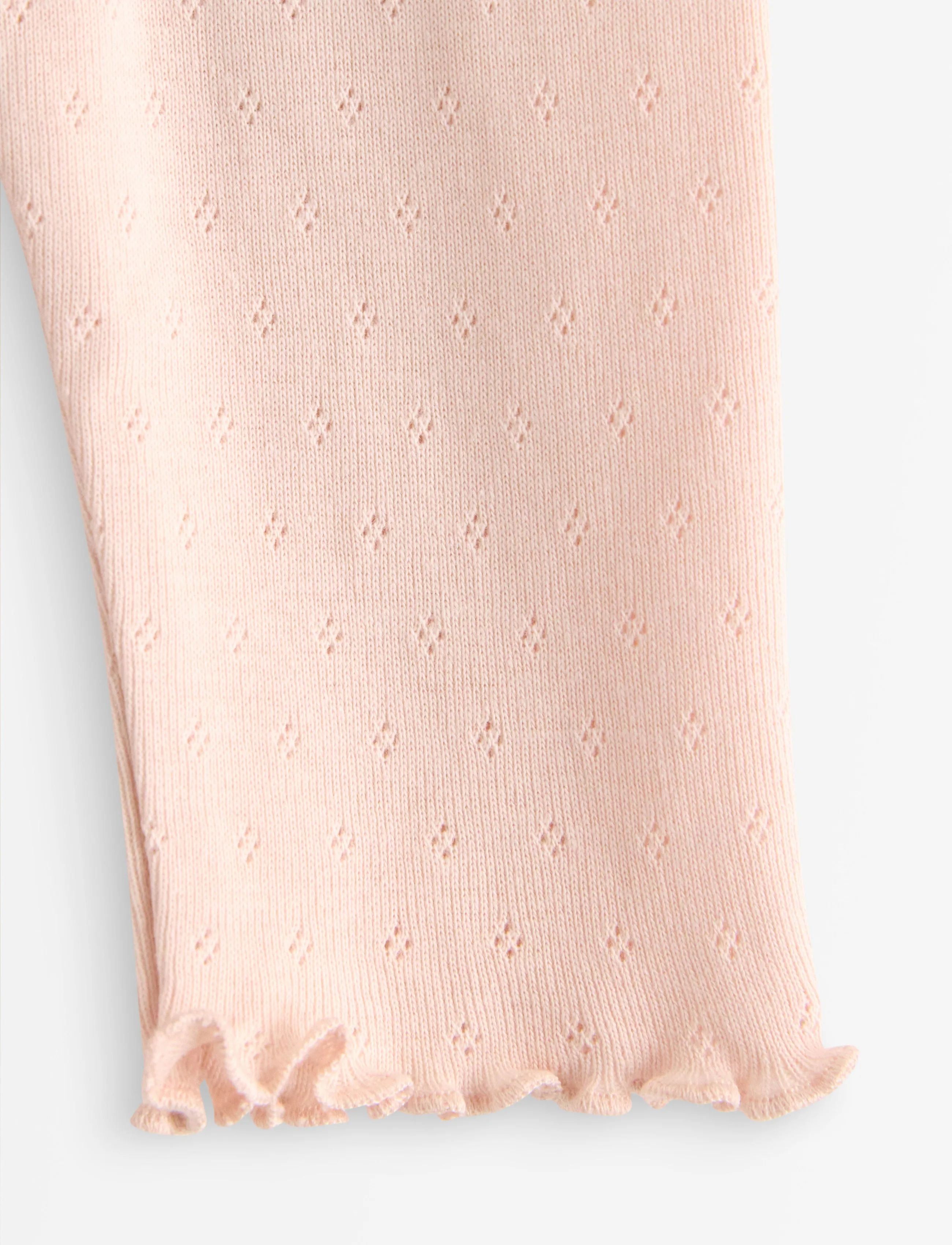 Lindex - Leggings in pointelle with frills - leggings - light pink - 2