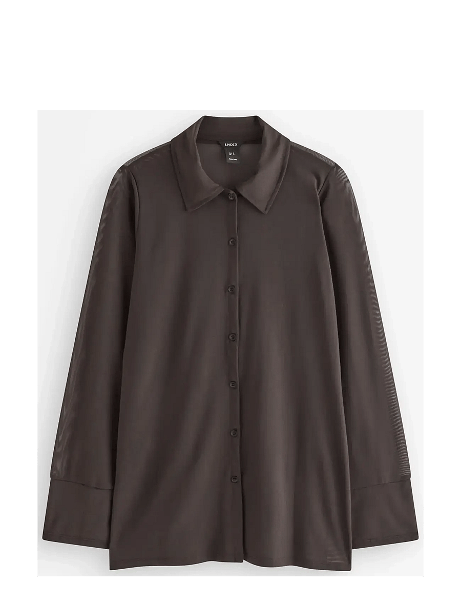 Lindex - Shirt Long Moira - langärmlige hemden - dark brown - 1