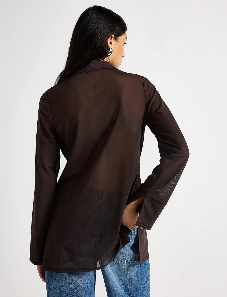 Lindex - Shirt Long Moira - langärmlige hemden - dark brown - 3