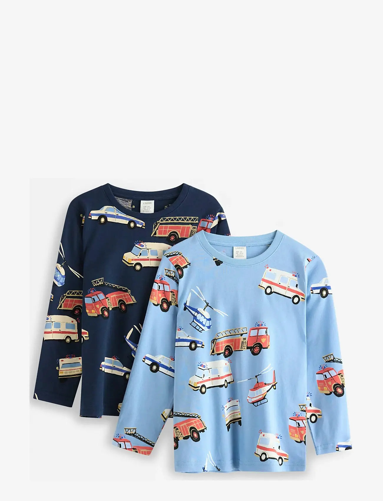 Lindex - 2-pack long-sleeved top - langærmede t-shirts - dark blue - 1