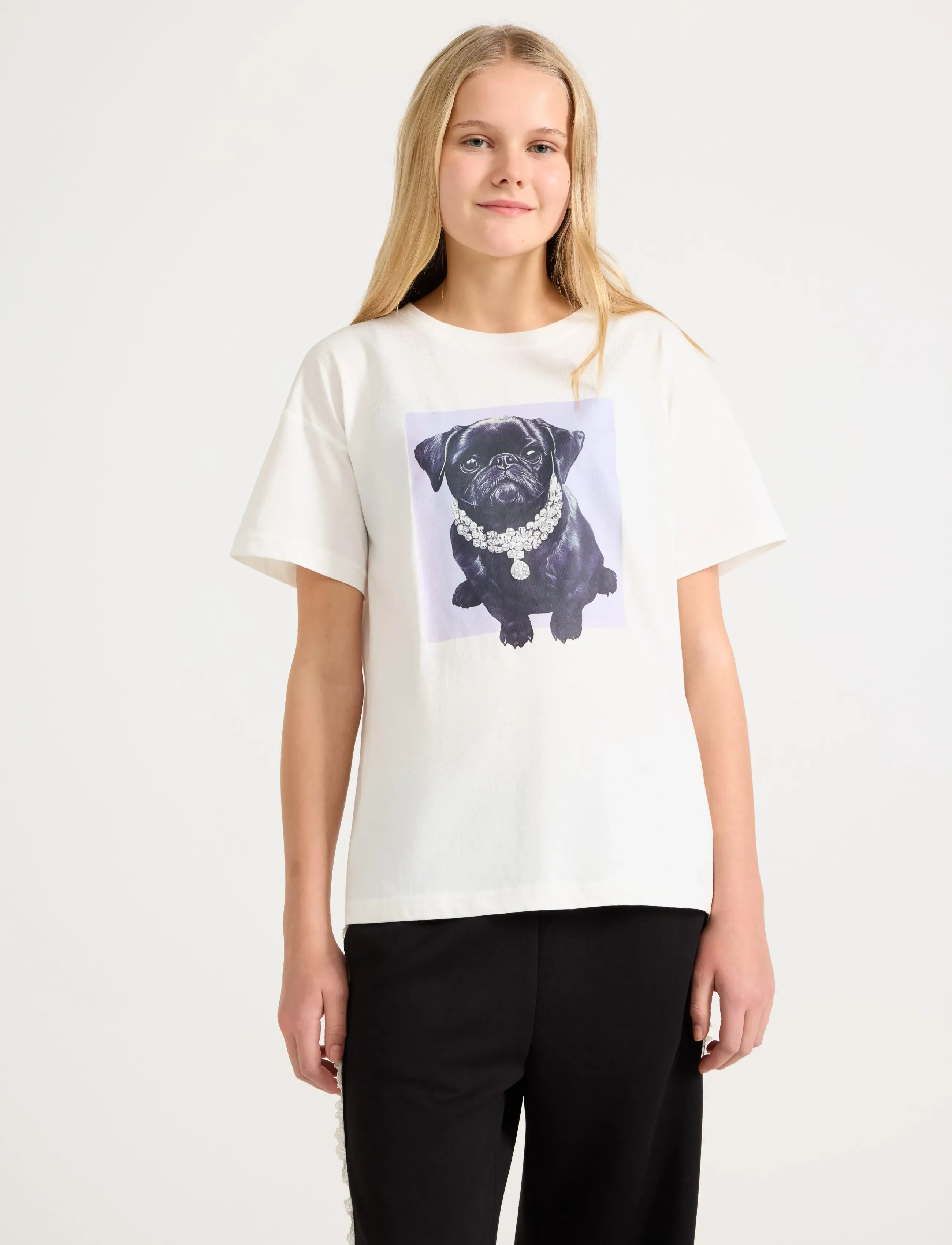 Lindex T-Shirt, 170, T-shirts, Creme - Short-sleeved, Kinder