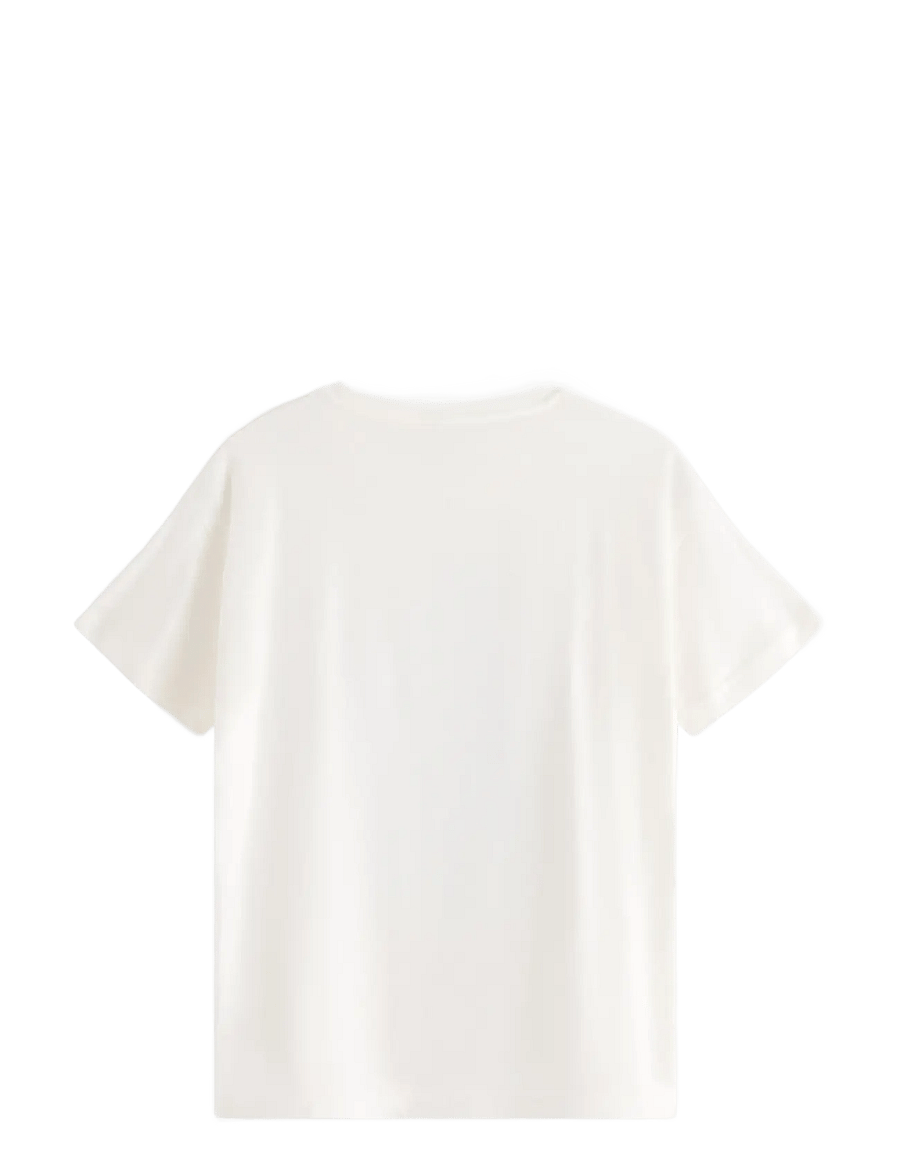 Lindex - T shirt regular with print - lühikeste varrukatega t-särgid - white - 2