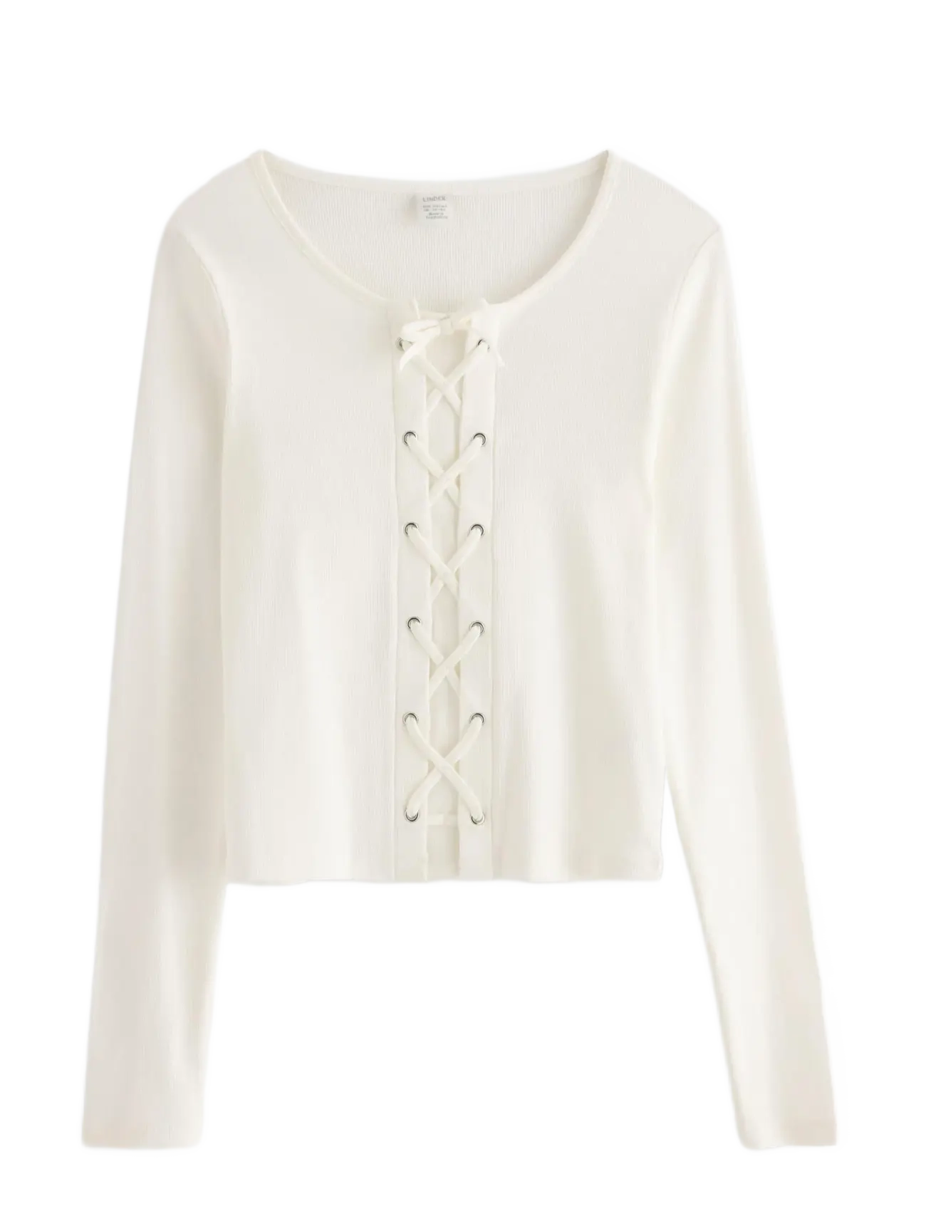 Lindex Top with lacing - Lapsed 98–134 - OFF WHITE / white