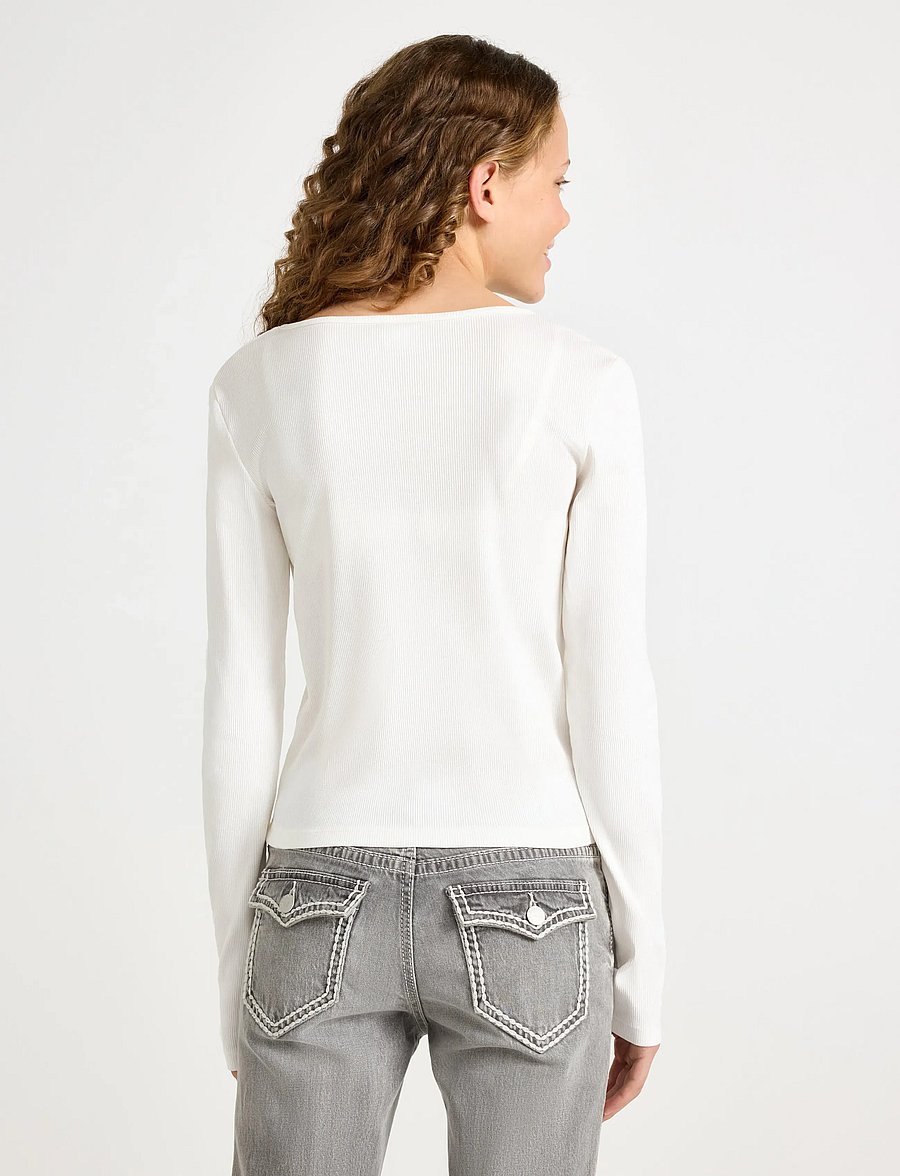 Lindex - Top with lacing - pikkade varrukatega t-särgid - off white - 3