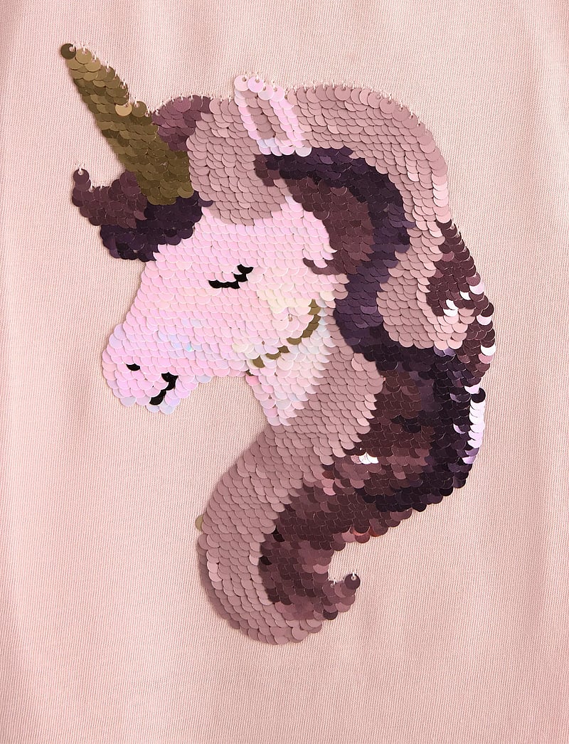 Lindex - Short-sleeved top with reversible sequins motif - kurzärmelige - light dusty pink - 5