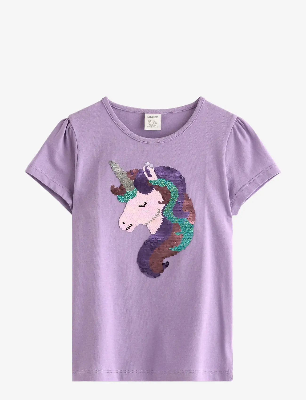 Lindex - Short-sleeved top with reversible sequins motif - kurzärmelige - lilac - 1
