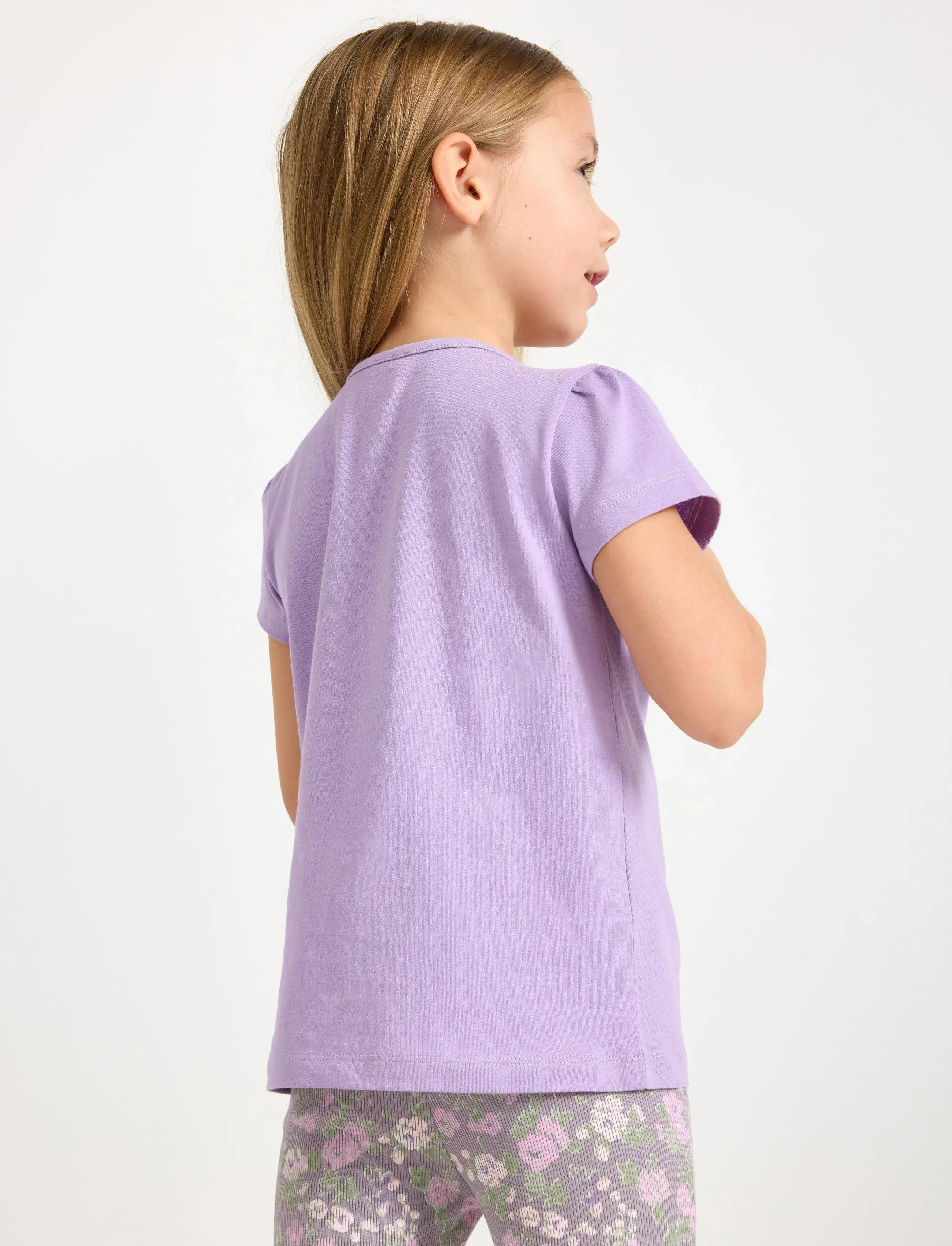 Lindex - Short-sleeved top with reversible sequins motif - kortærmede t-shirts - lilac - 3