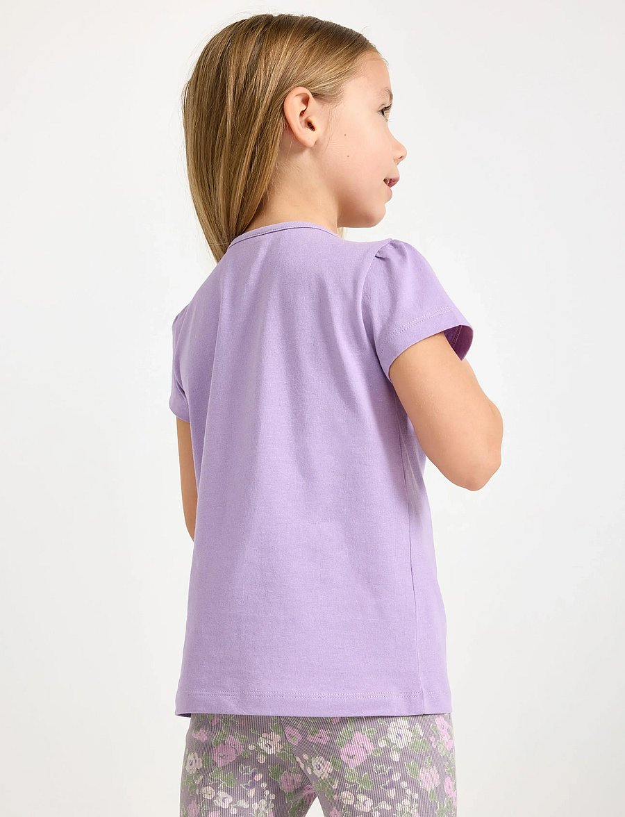 Lindex - Short-sleeved top with reversible sequins motif - kortærmede t-shirts - lilac - 3