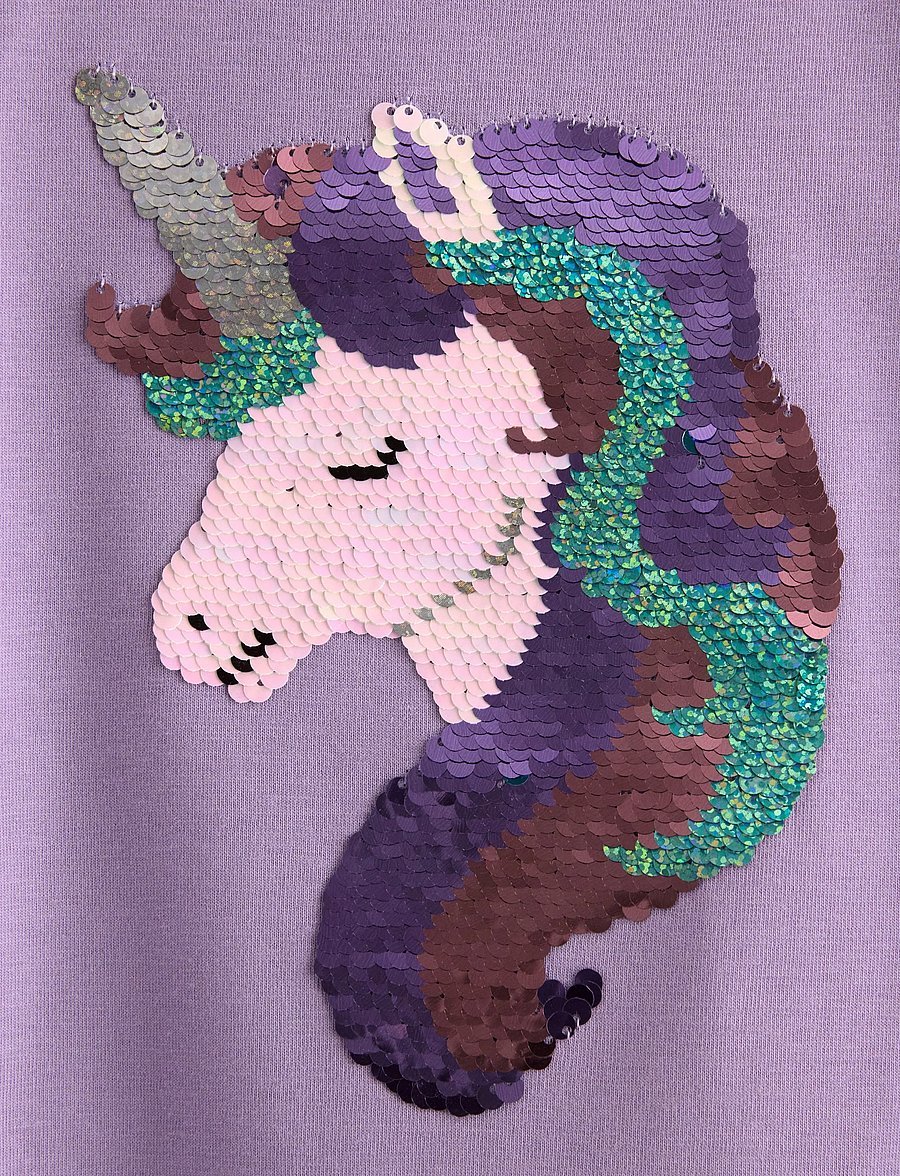 Lindex - Short-sleeved top with reversible sequins motif - kortærmede t-shirts - lilac - 5