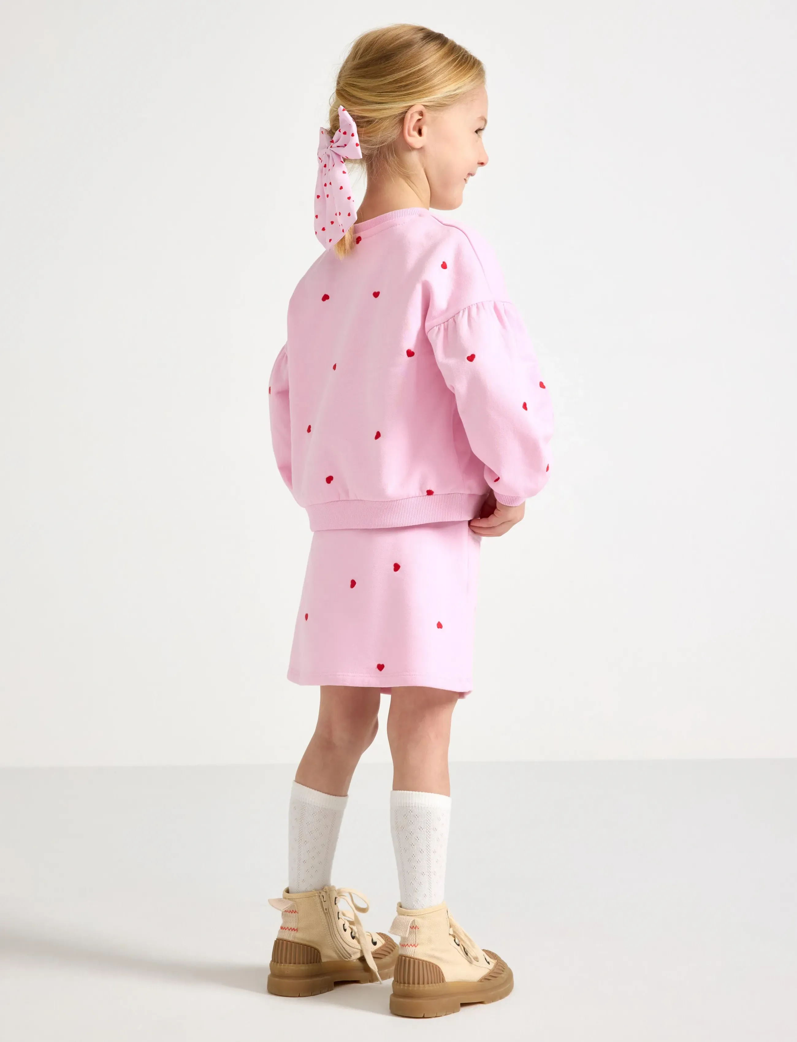 Lindex - skirt fleece embroidery - kurze röcke - light pink - 3