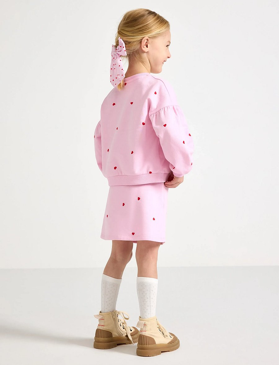 Lindex - skirt fleece embroidery - miniseelikud - light pink - 3
