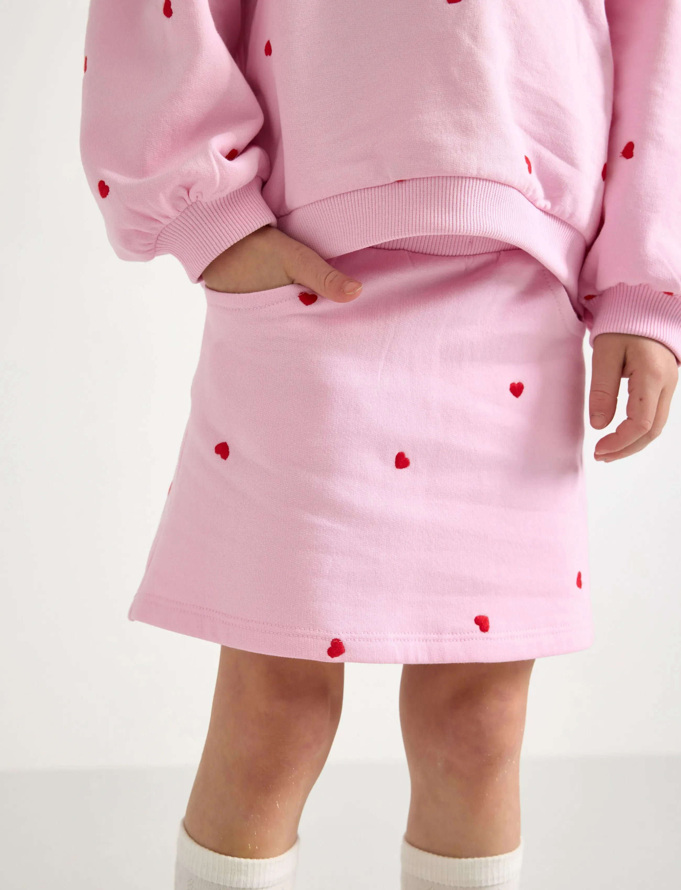 Lindex - skirt fleece embroidery - kurze röcke - light pink - 4