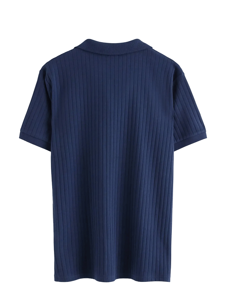 Lindex - Ribbed top with collar - kortærmede poloer - dark blue - 2