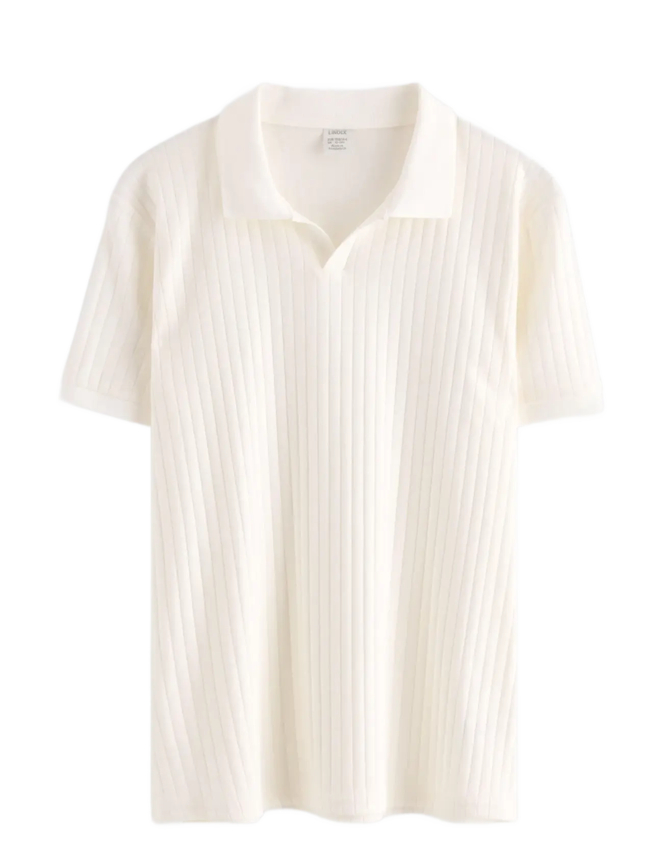 LINDEX Ribbed Oberteil With Collar Cream - 128 - Kinder