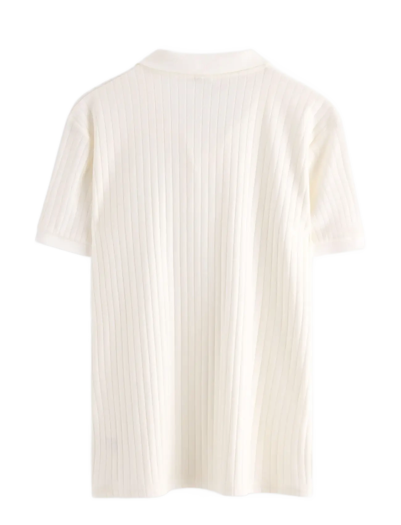 Lindex - Ribbed top with collar - short-sleeved polos - off white - 2