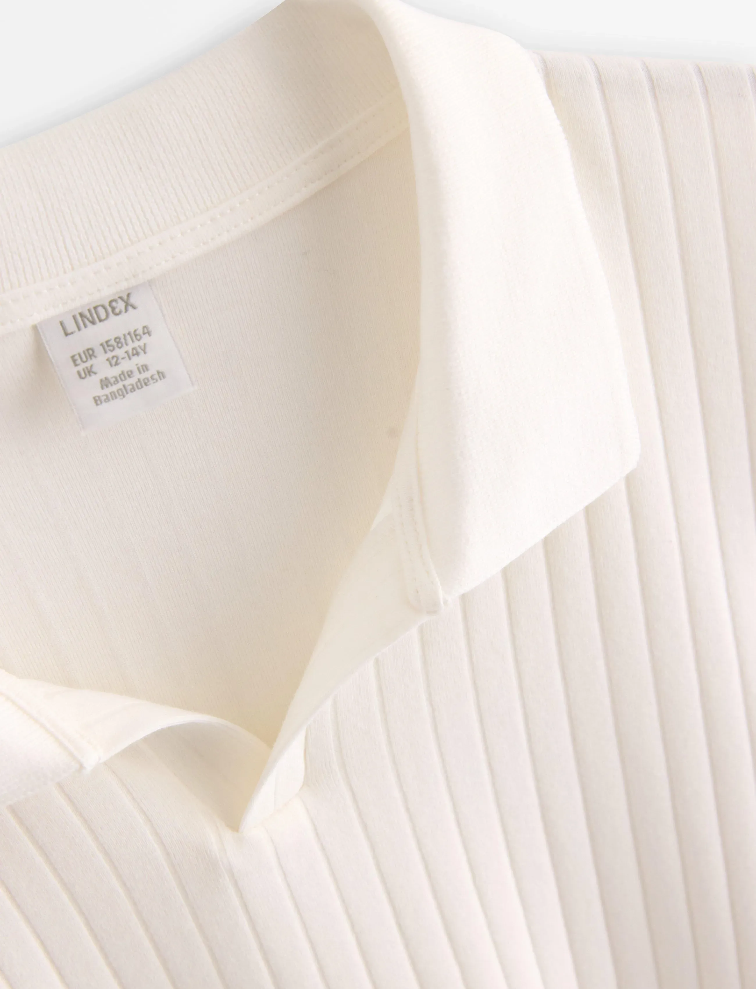 Lindex - Ribbed top with collar - short-sleeved polos - off white - 5